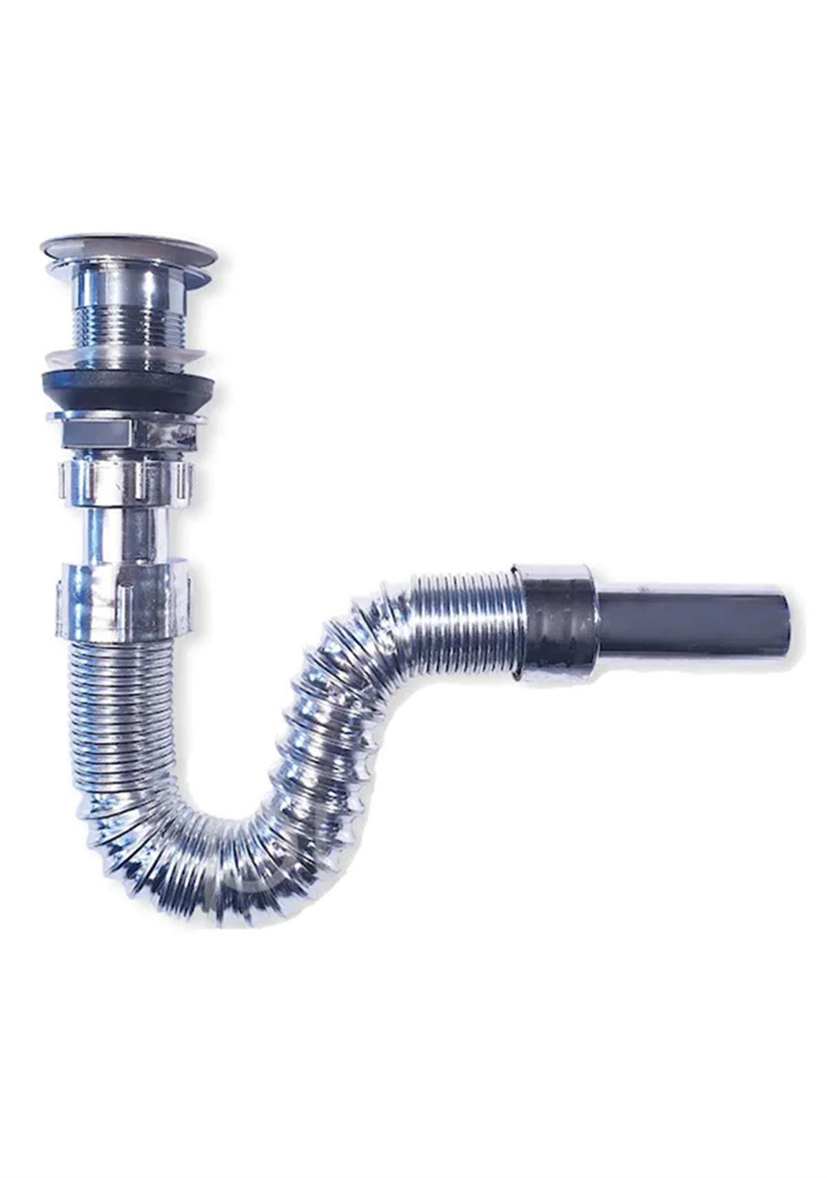LAVABO SİFONU KÖRÜKLÜ BASMALI KROM