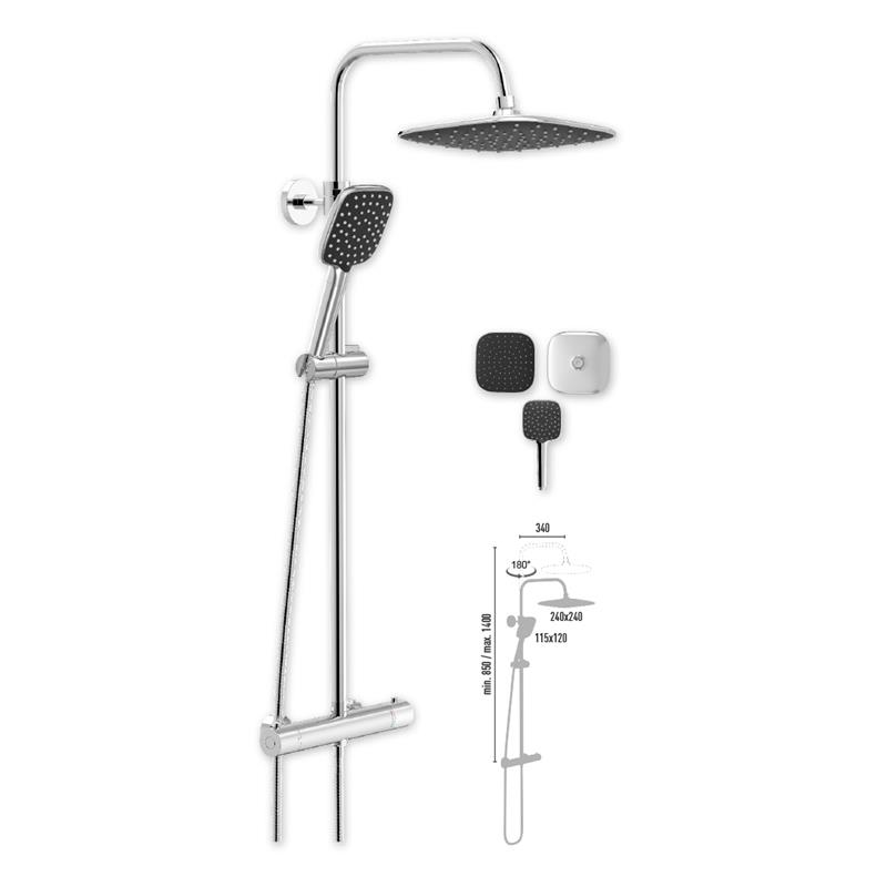 DM3233 - DUSCHELİNE HİLUX CHROME SPACE ROBOT DUŞ SETİ