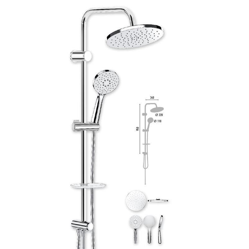 DM3425 - DUSCHELİNE İCON CHROME WHİTE ROBOT DUŞ SETİ