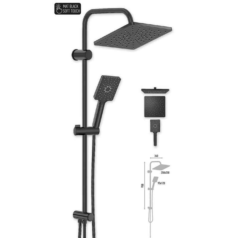 DM3434 - DUSCHELİNE PERA CHROME BLACK ROBOT DUŞ SETİ