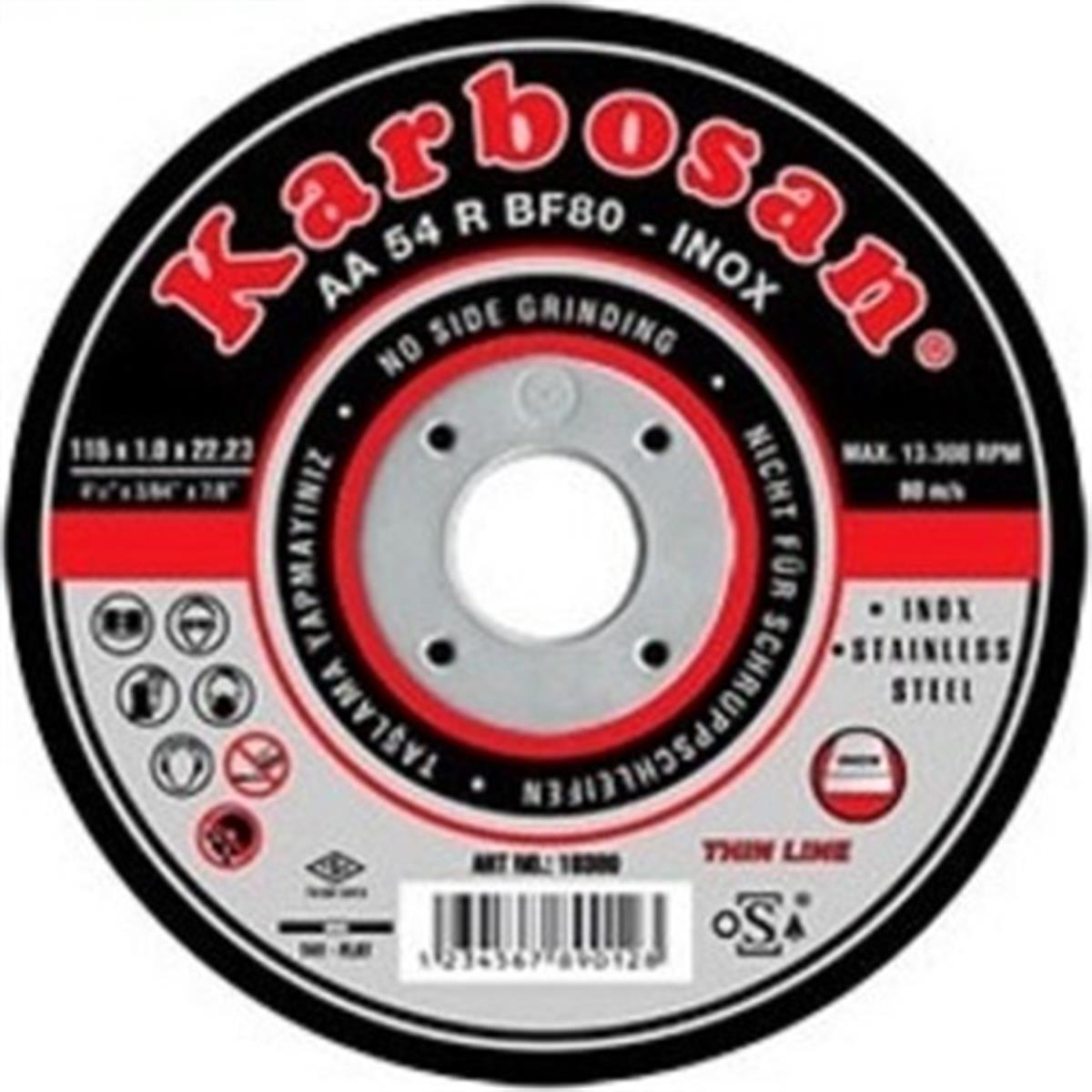 KARBOSAN İNOX 115x1x22 KESME TAŞI