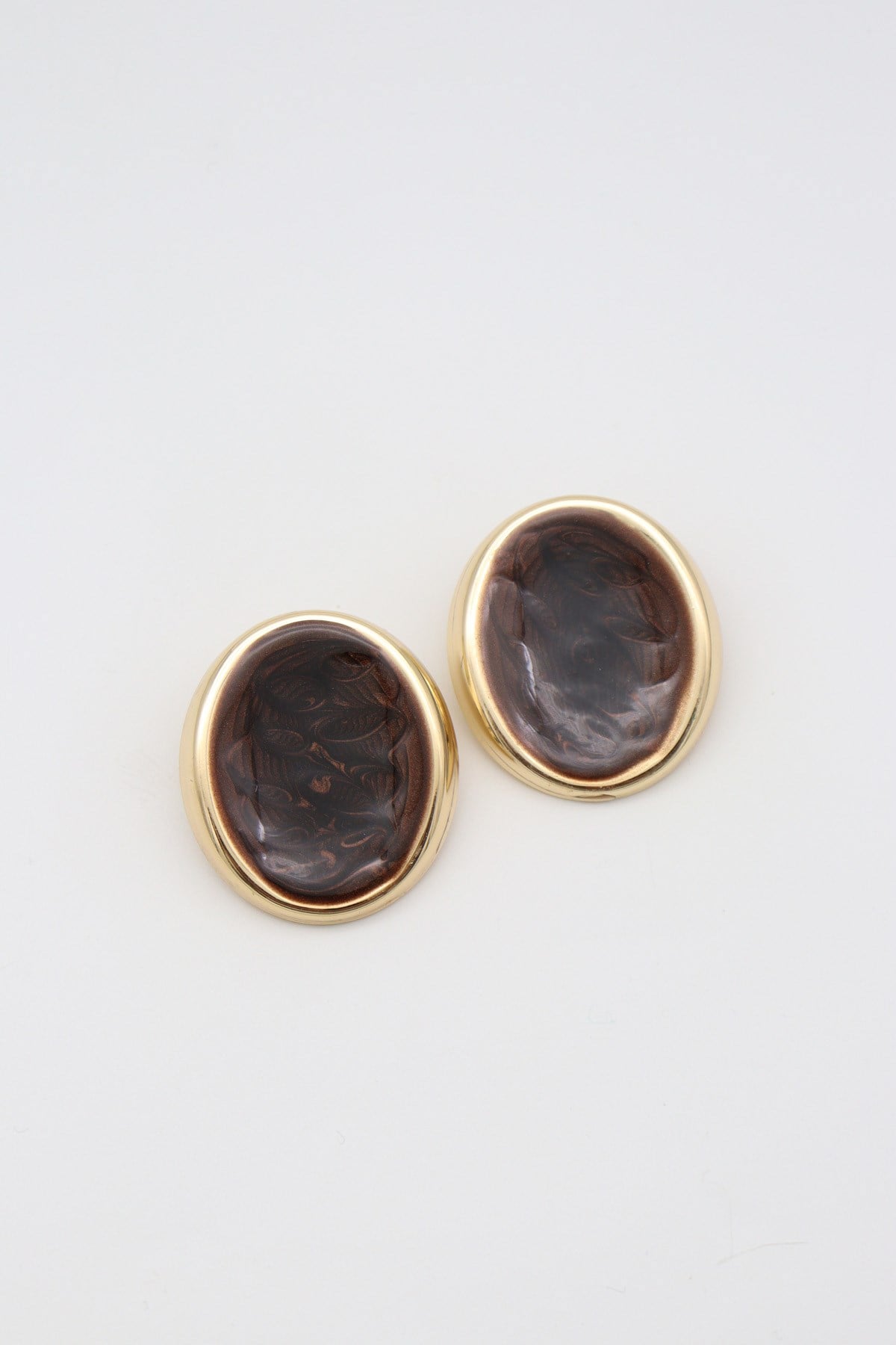 Acı Kahve Oval Küpe