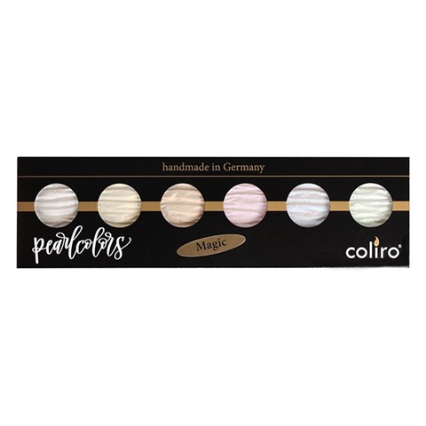 Finetec Coliro Pearl Color Yaldız Suluboya Seti Magic, 6 colors 30 mm