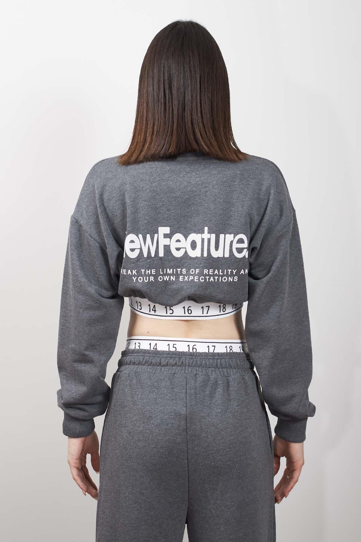 Antrasit Bant Detaylı Sweatshirt