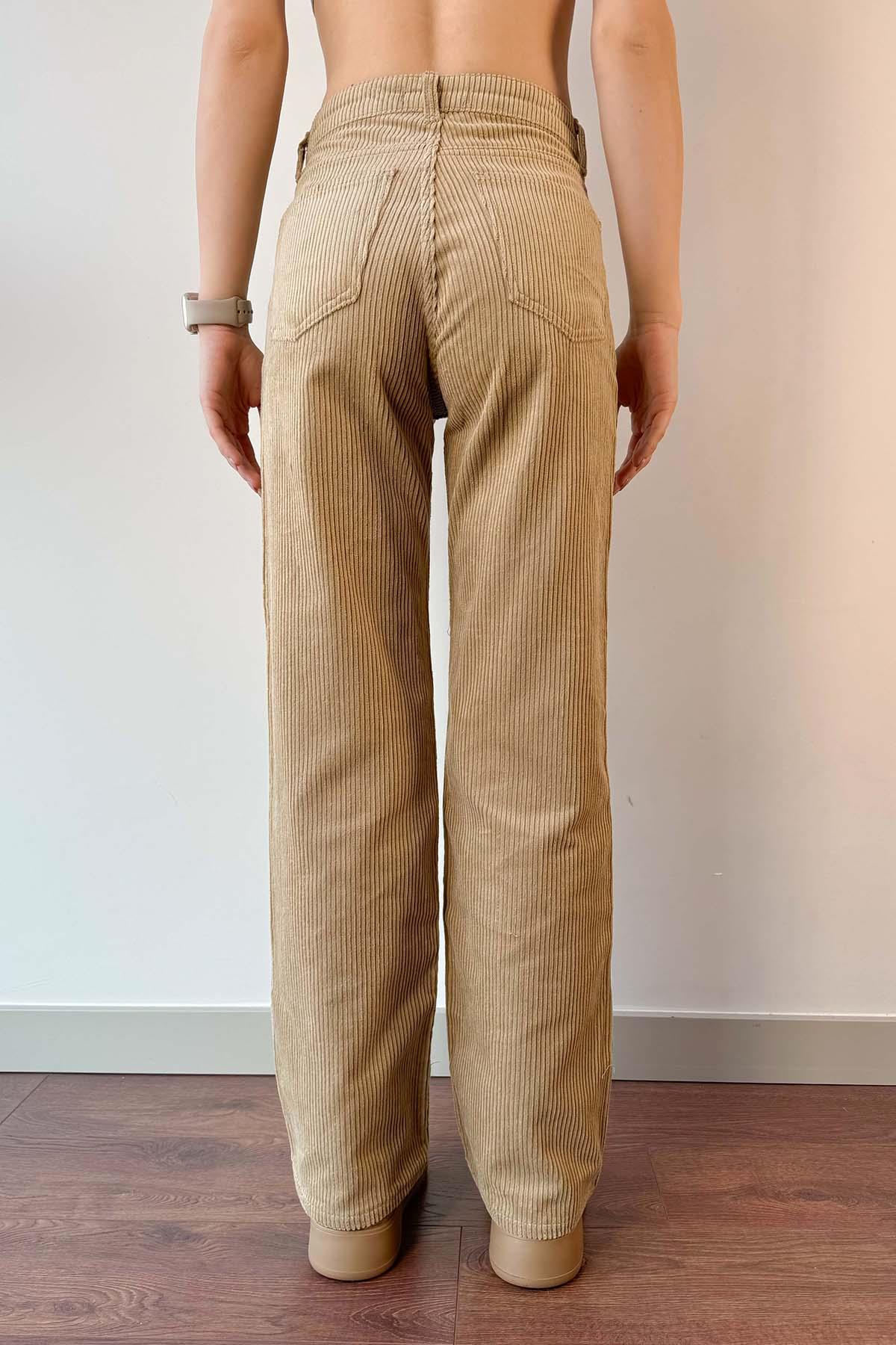 Bal Köpüğü Straight Kesim Kadife Jean Pantolon