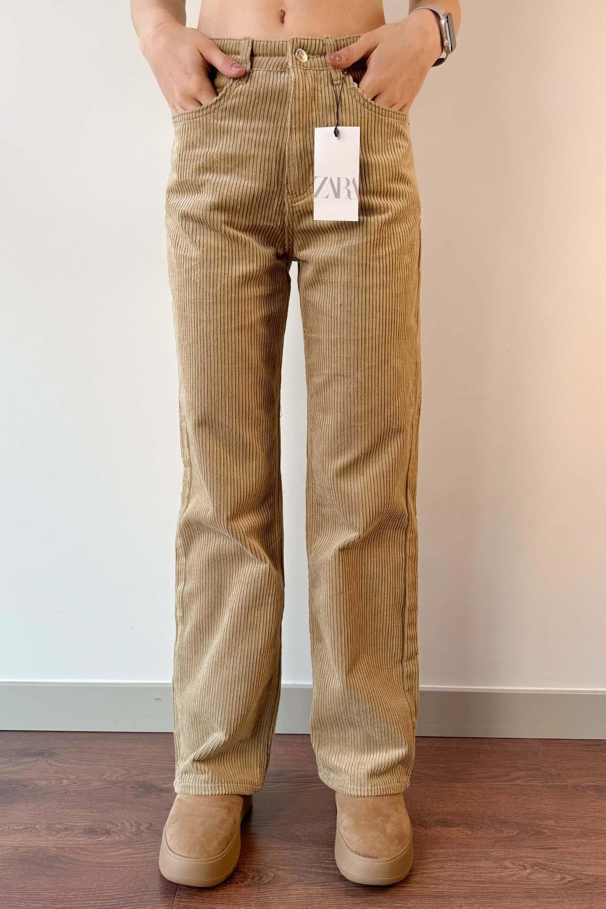 Bal Köpüğü Straight Kesim Kadife Jean Pantolon