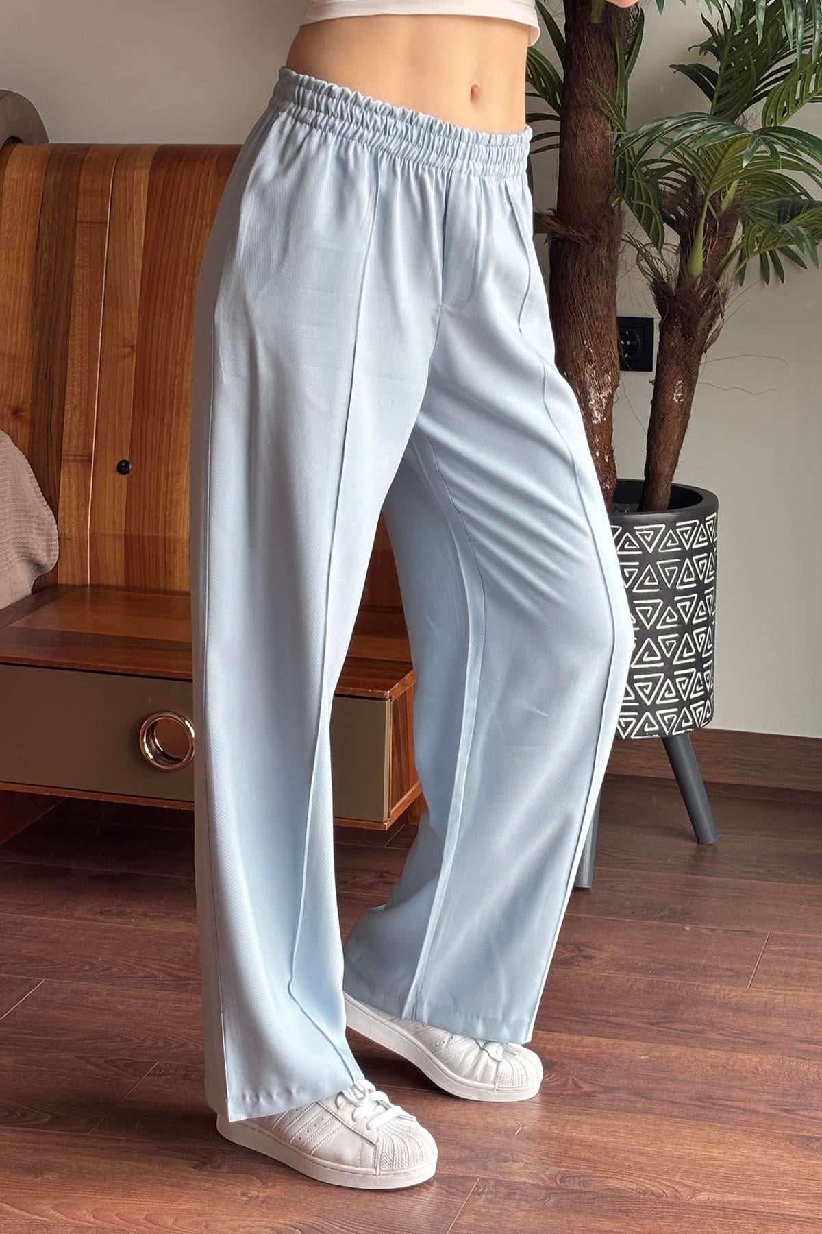 Bebe Mavisi Önü Dikişli Pantolon