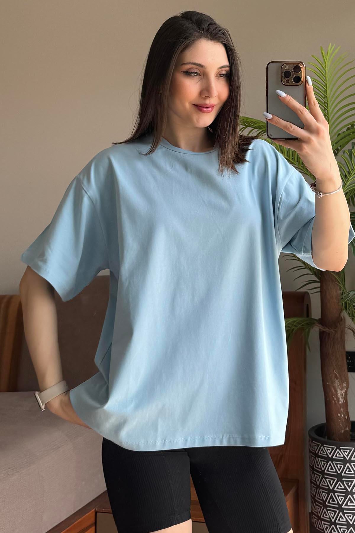 Bebe Mavisi Overisze T Shirt