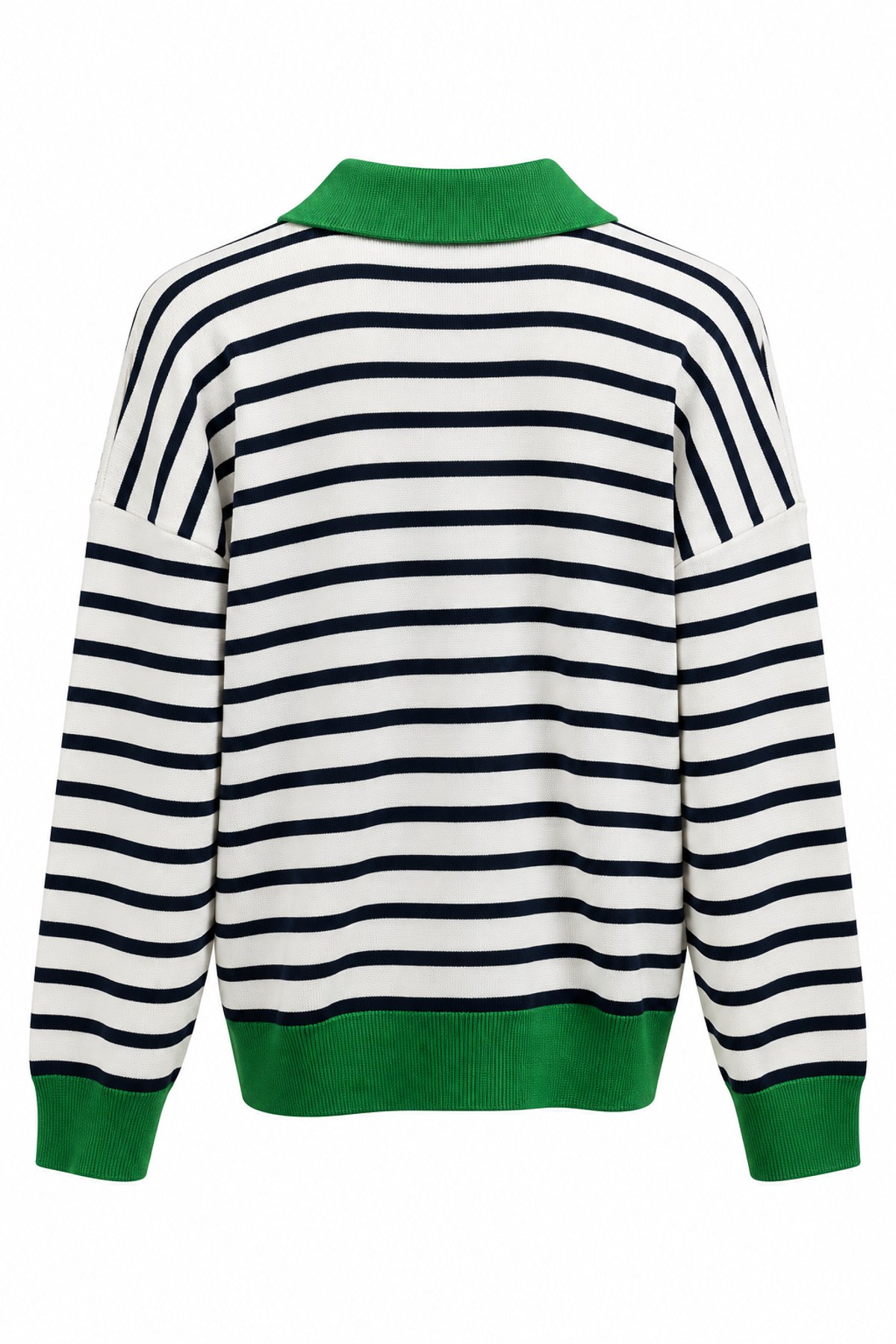 Benetton Yeşi Aura Çok Renkli Fermuarlı Triko Sweatshirt