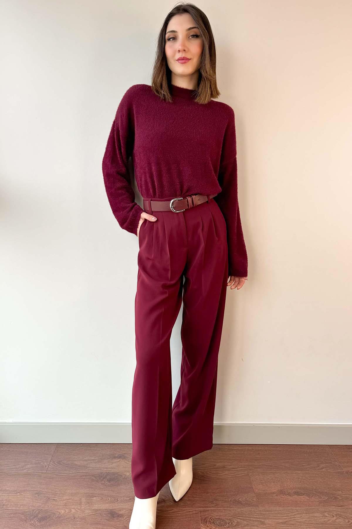 Bordo Oversize Yumoş Kazak