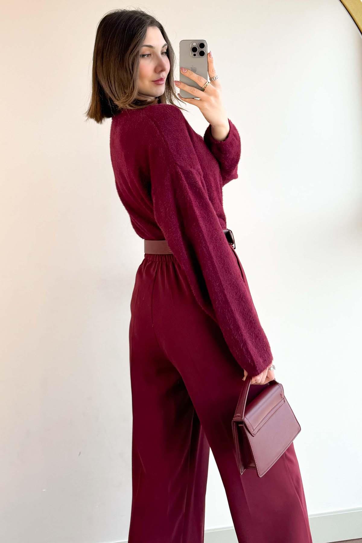 Bordo Oversize Yumoş Kazak