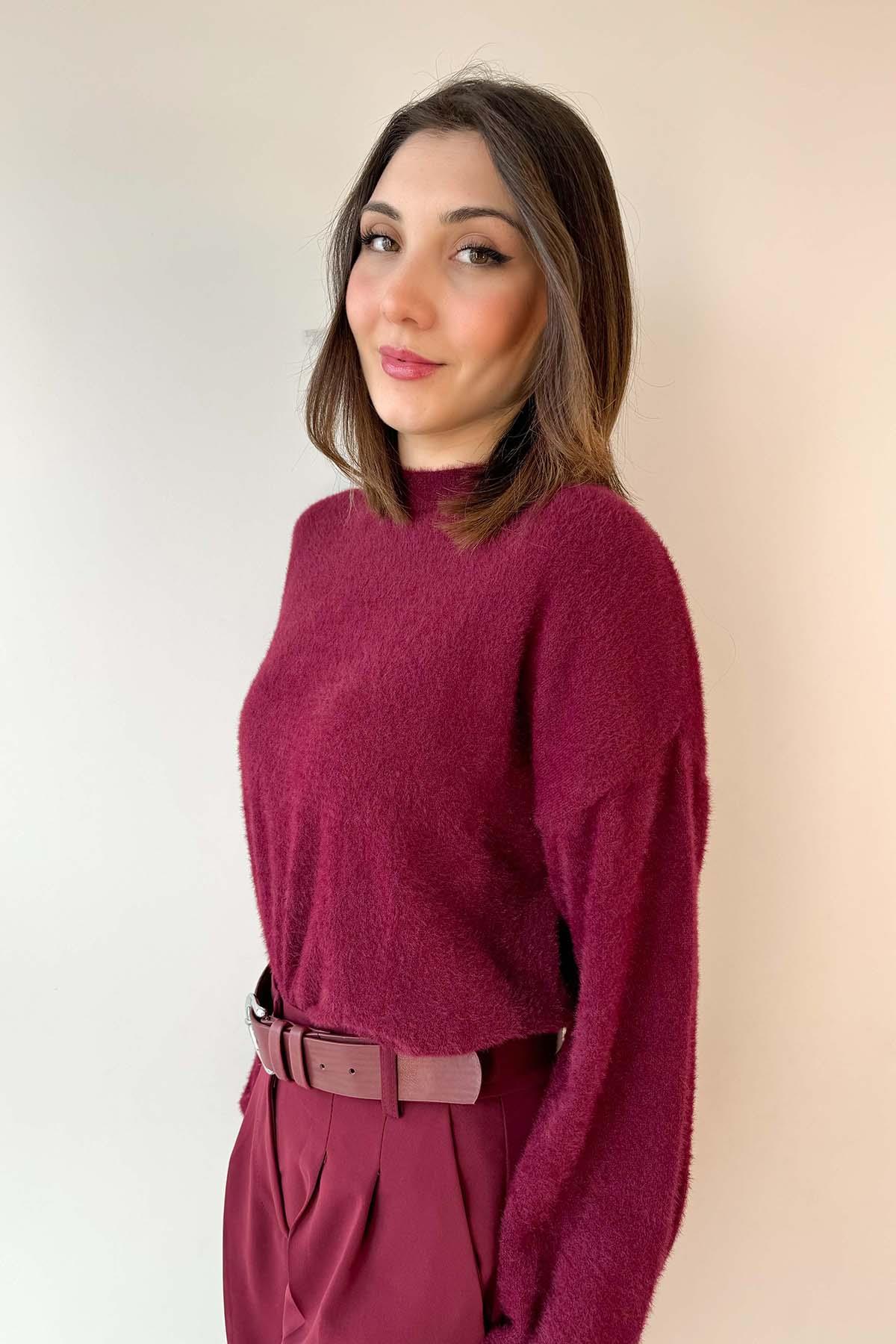 Bordo Oversize Yumoş Kazak