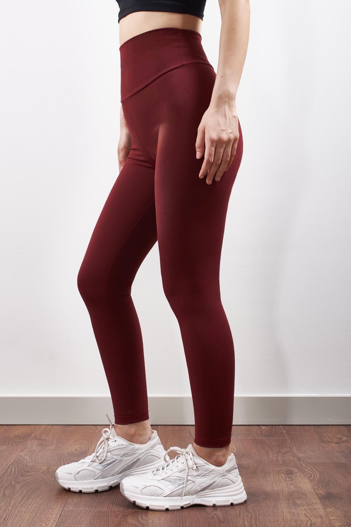 Bordo OYSH Comfortlux Ultra Esnek Toparlayıcı Modal Tayt