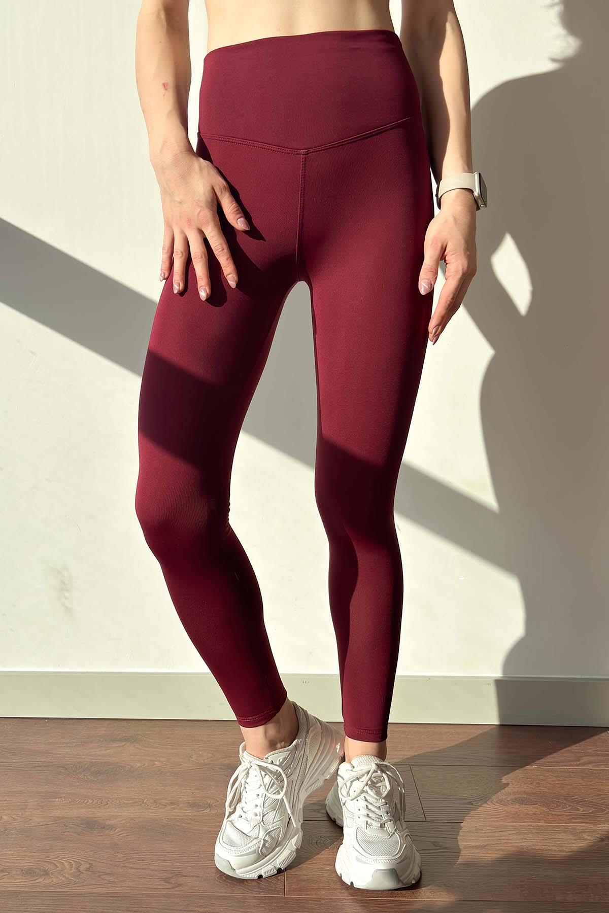 Bordo OYSH İçi Polarlı Ultra Esnek Toparlayıcı Tayt