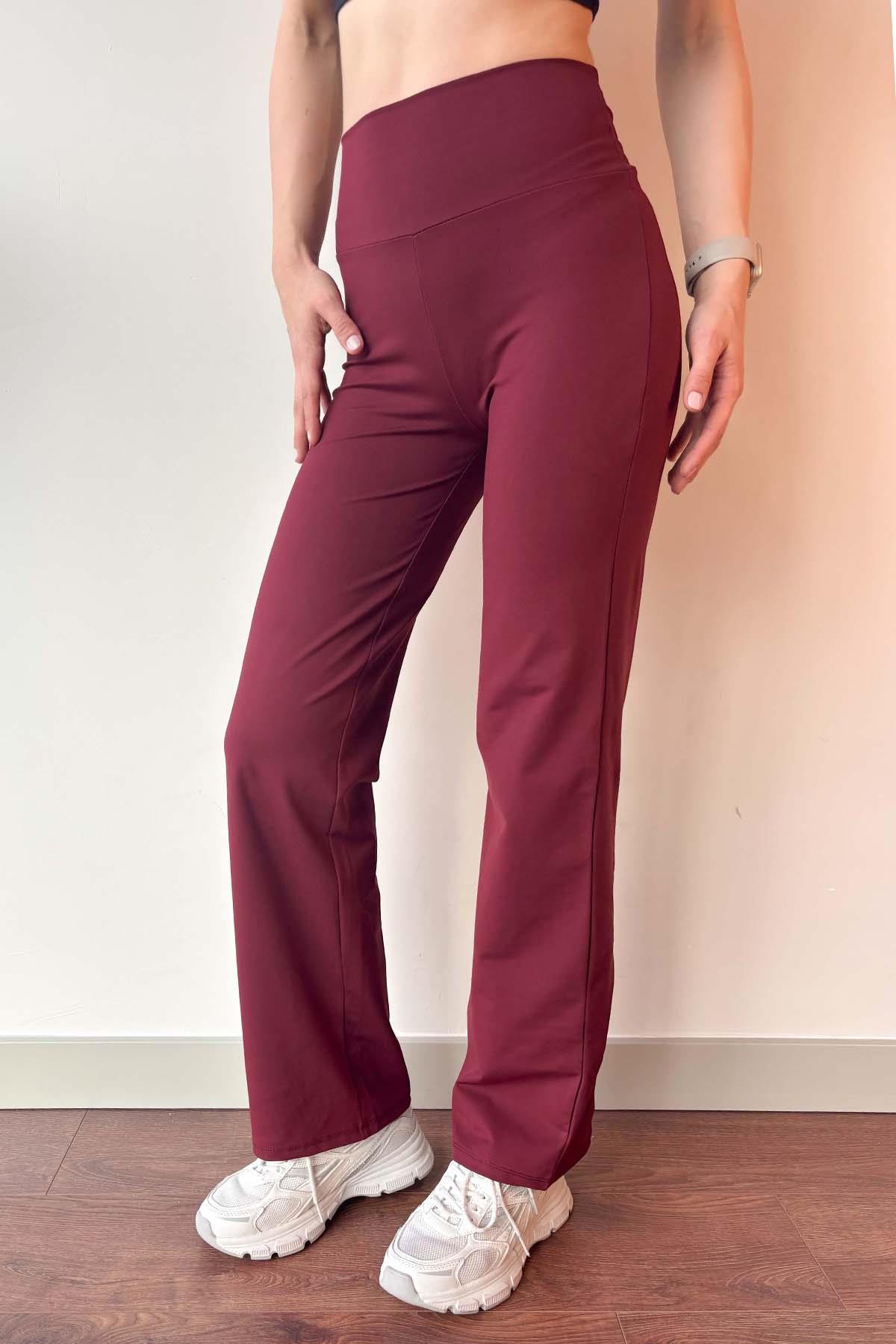 Bordo OYSH Modal Kumaş Yürüyüş Pantolonu
