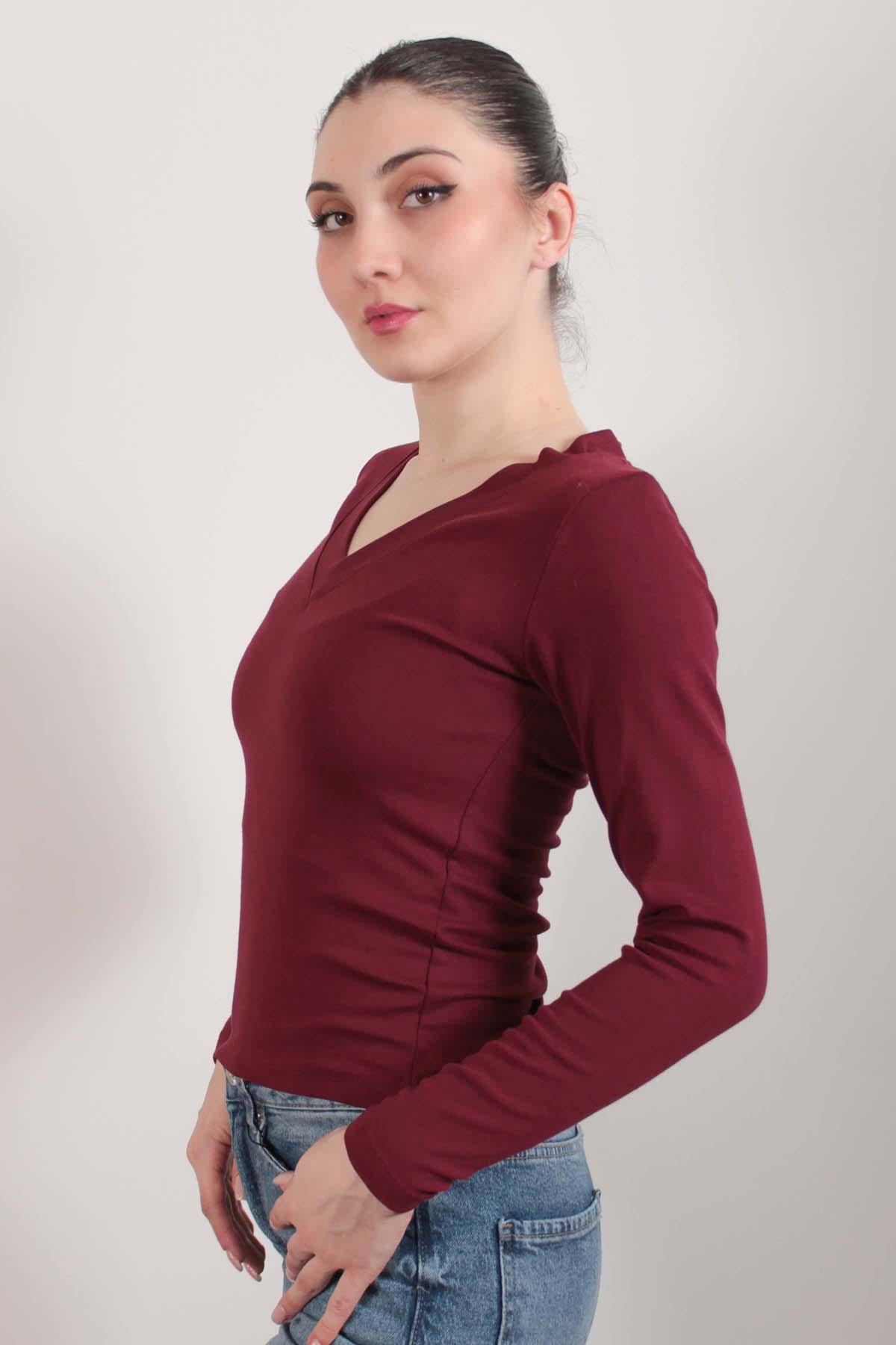 Bordo OYSH Soft Touch V Yaka Body