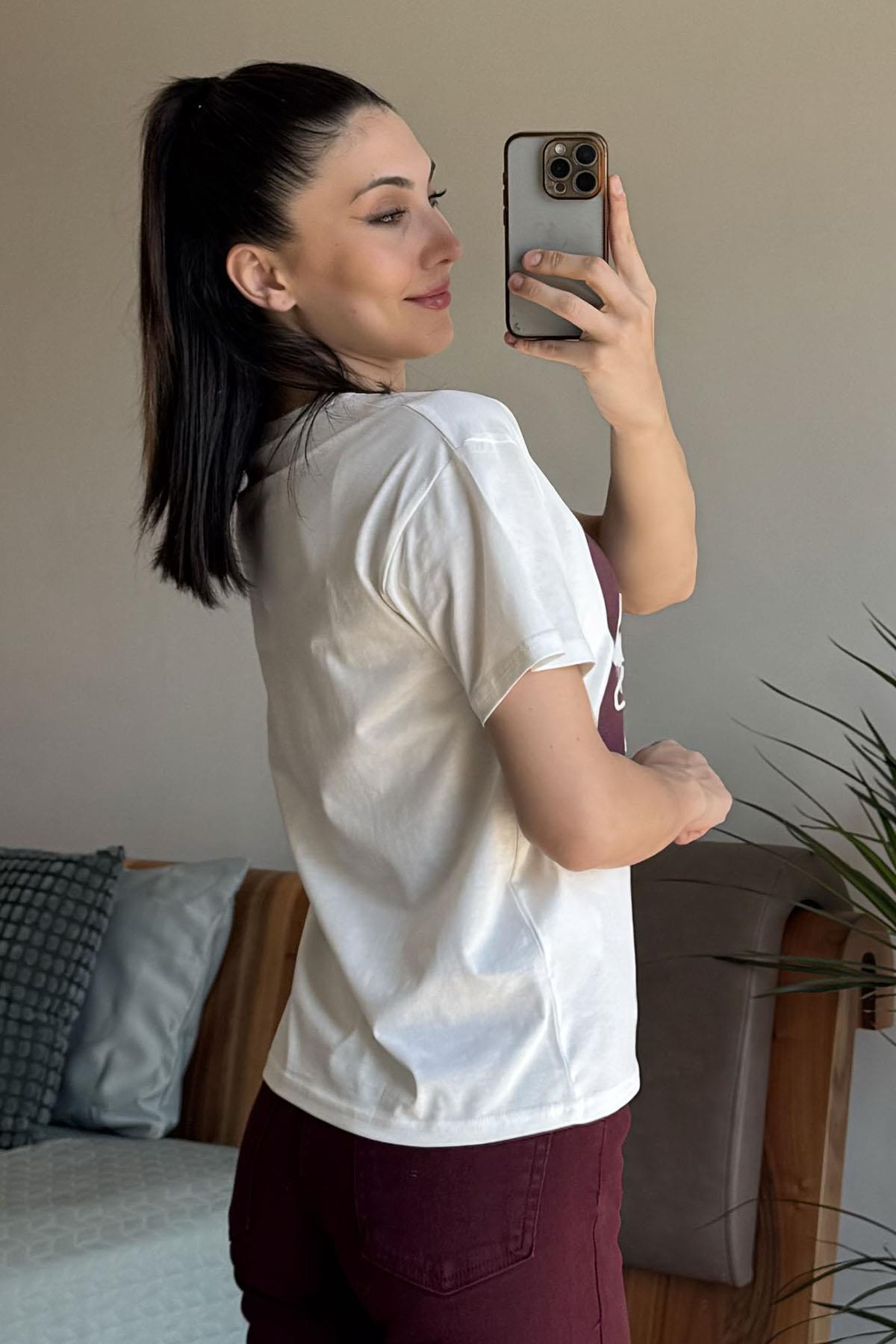 Bordo Paça Kesik Boyfit Jean