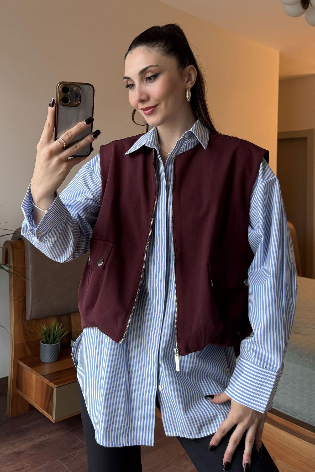 Bordo Venedik Yelek