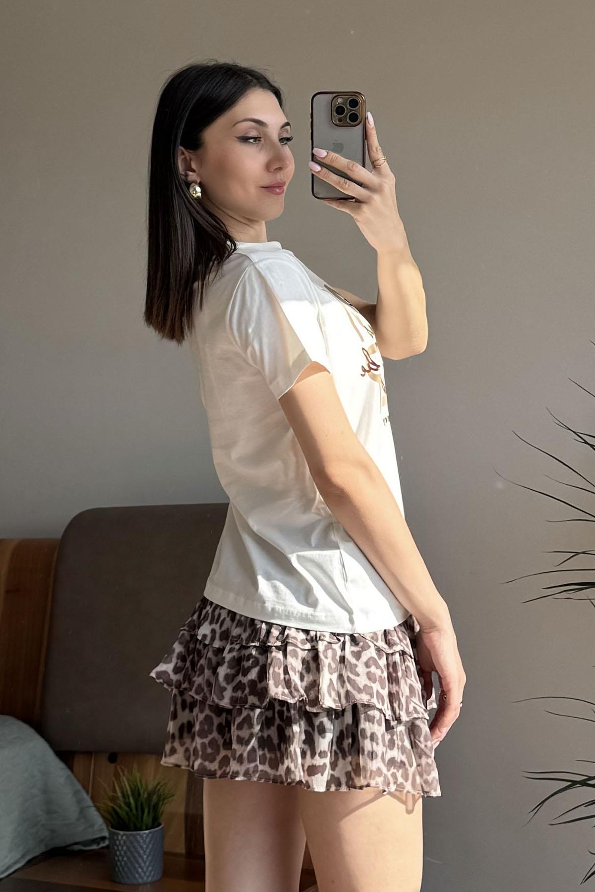 Ekru Dream Nakışlı T Shirt