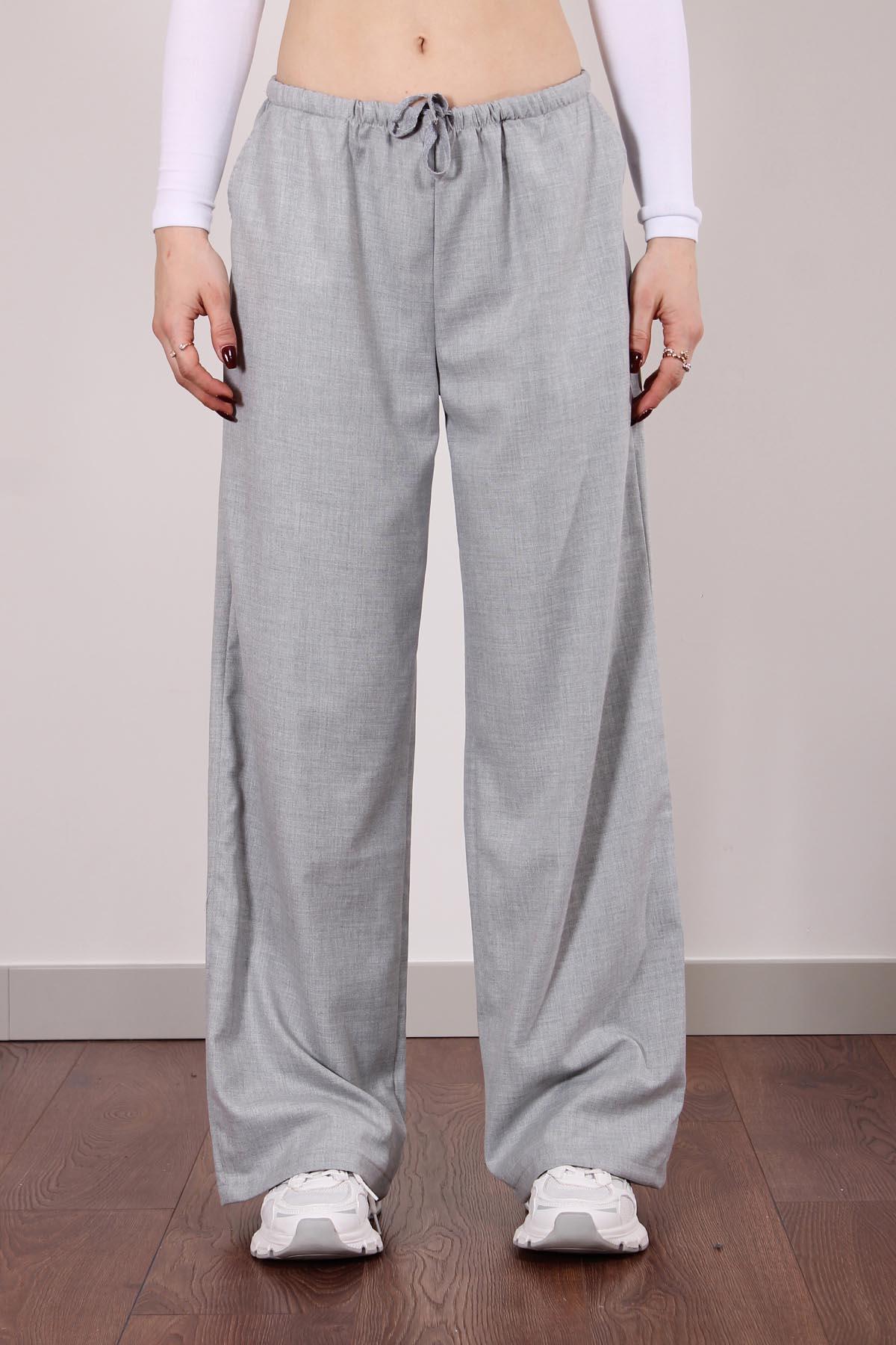 Gri Bağcıklı Pantolon
