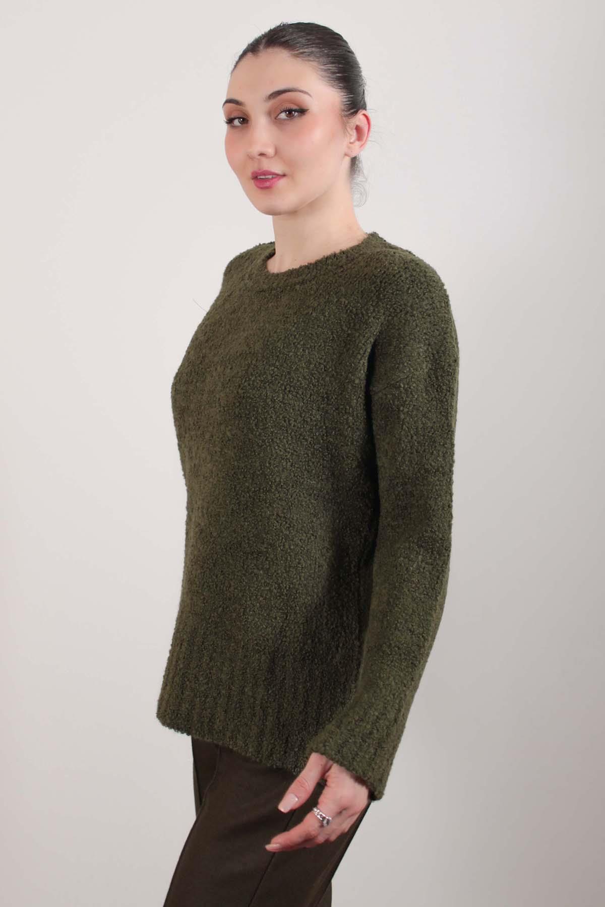 Haki Oversize  Bisiklet Yaka Buklet Pinterest Kazak