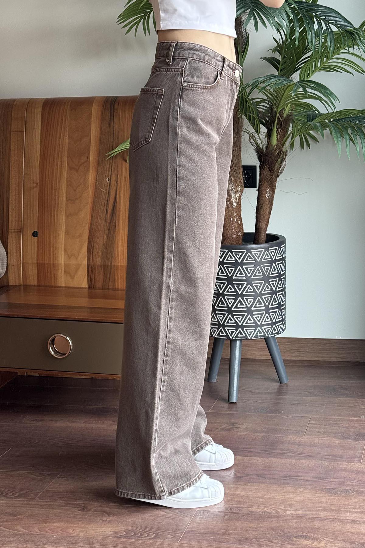 Kahverengi Denim Pantolon