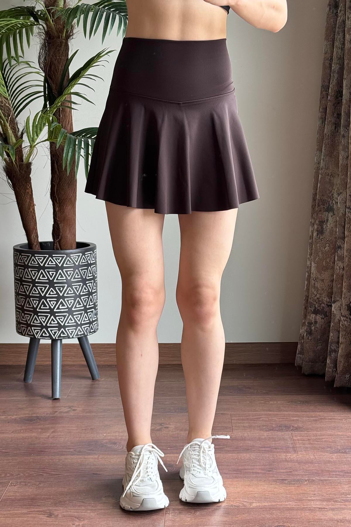 Kahverengi OYSH Şort Astarlı Etek