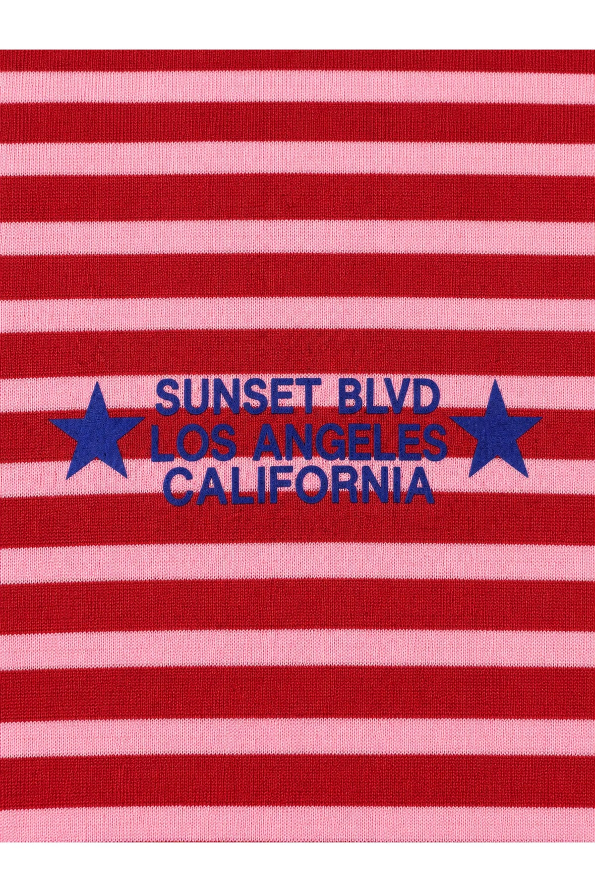 Kırmızı Pembe Sunset BLVD Çizgili Sweatshirt