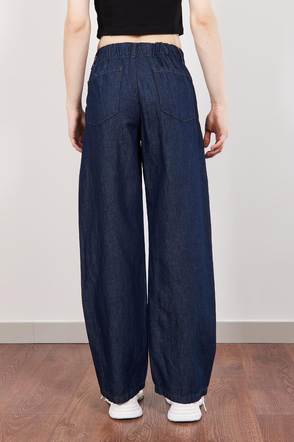 Lacivert Bağcıklı Pantolon