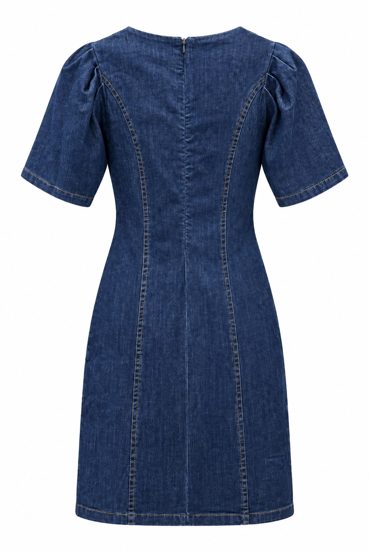 Lacivert Denim Elbise