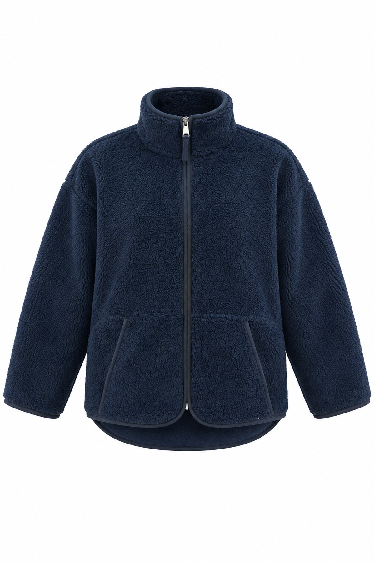 Lacivert Fermuarlı Polar Sweatshirt