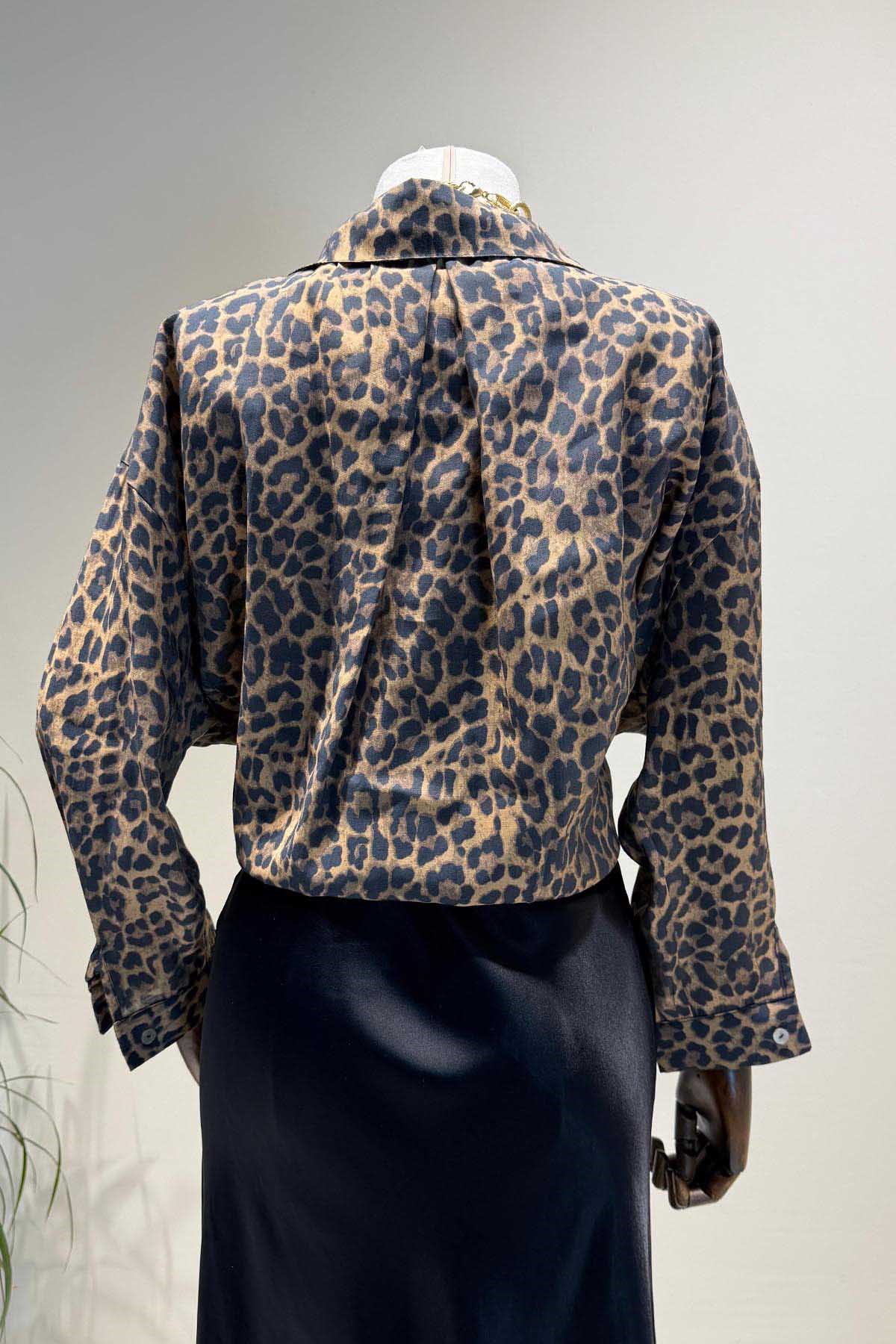 Leopar Oversize Gömlek