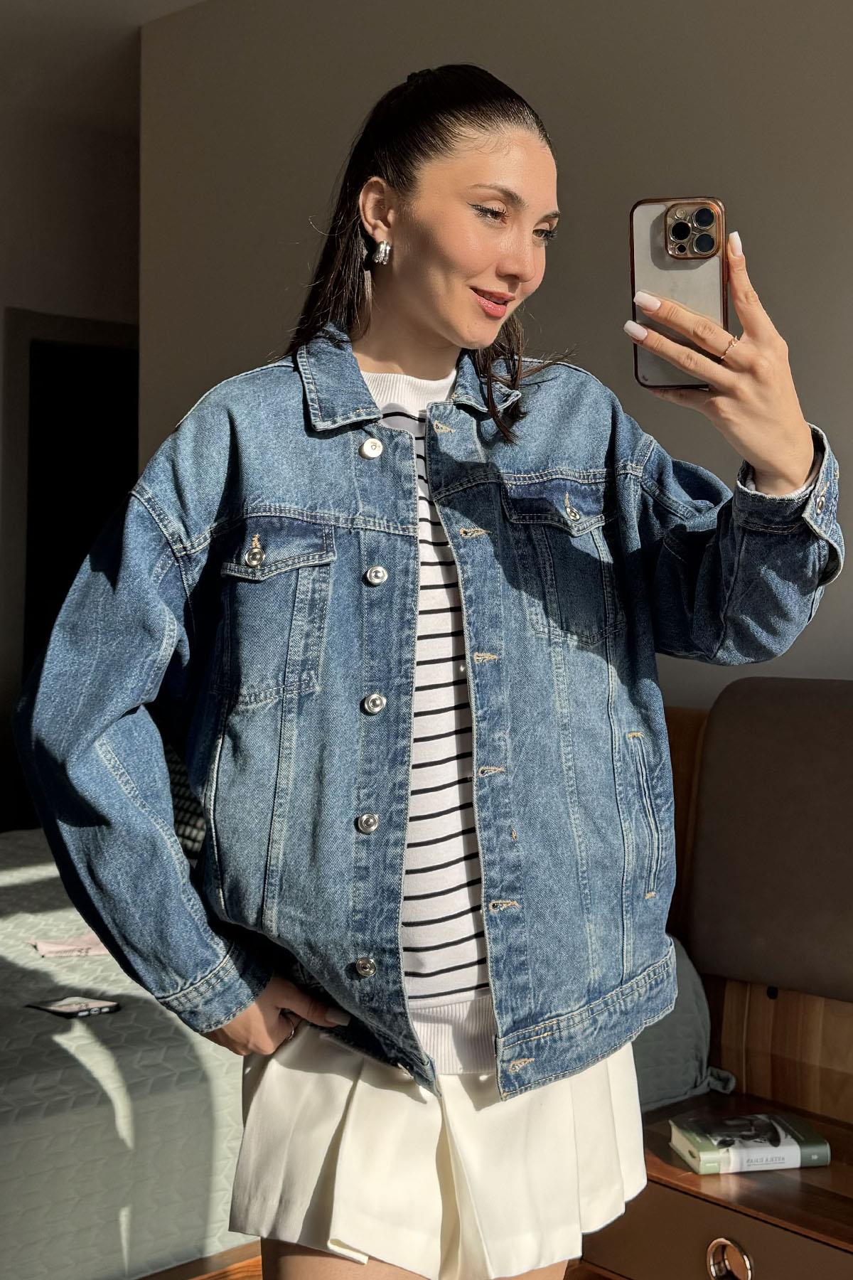 Mavi ZR Uzun Denim Ceket