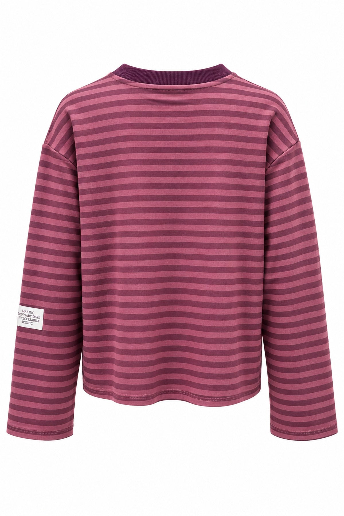 Mor Pembe Doing My Thing Kolu Armalı Geniş Kollu Sweatshirt