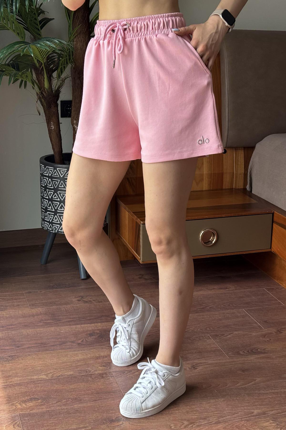 Pembe Alo Armalı Modal Şort