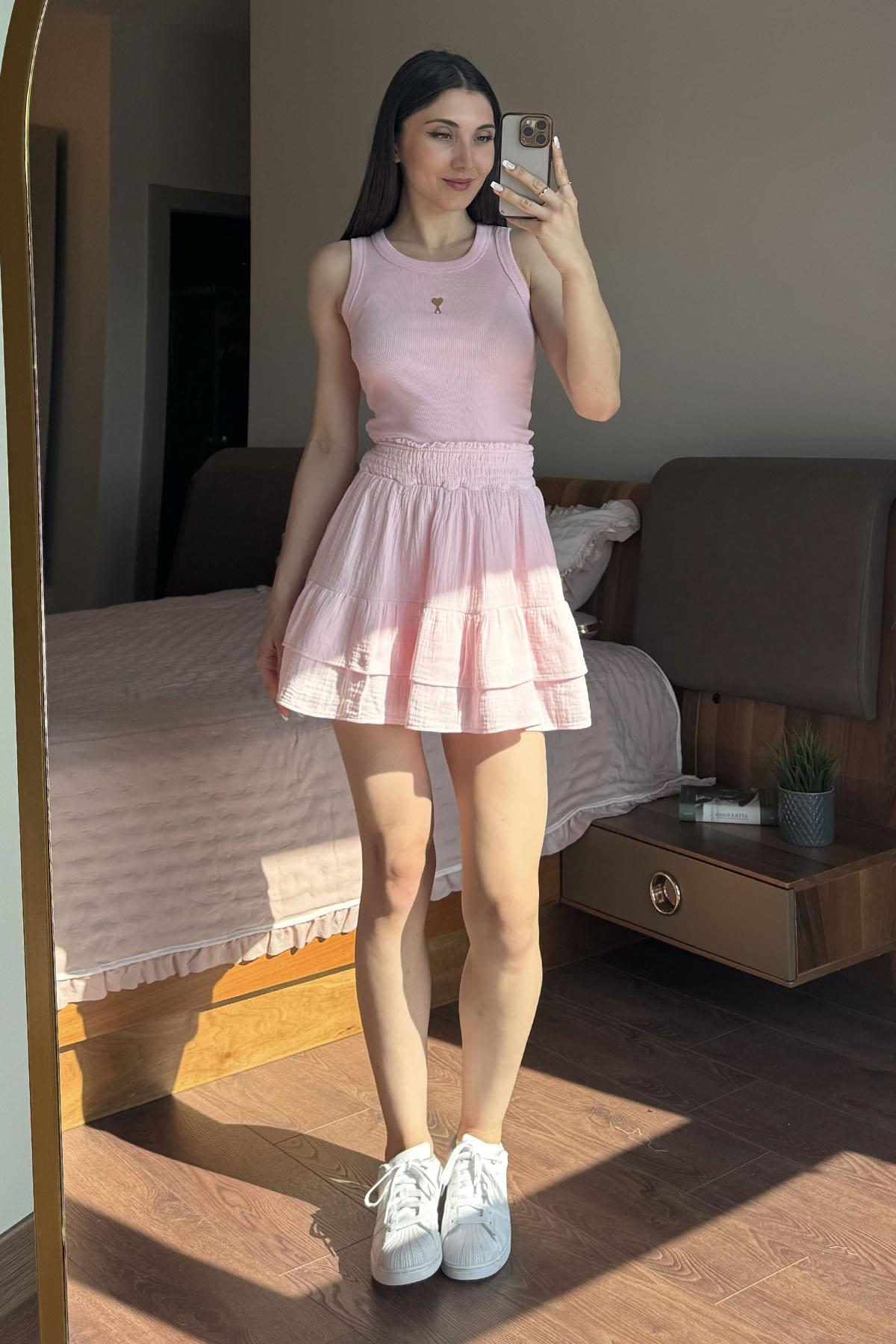 Pembe Gipeli Mini Etek