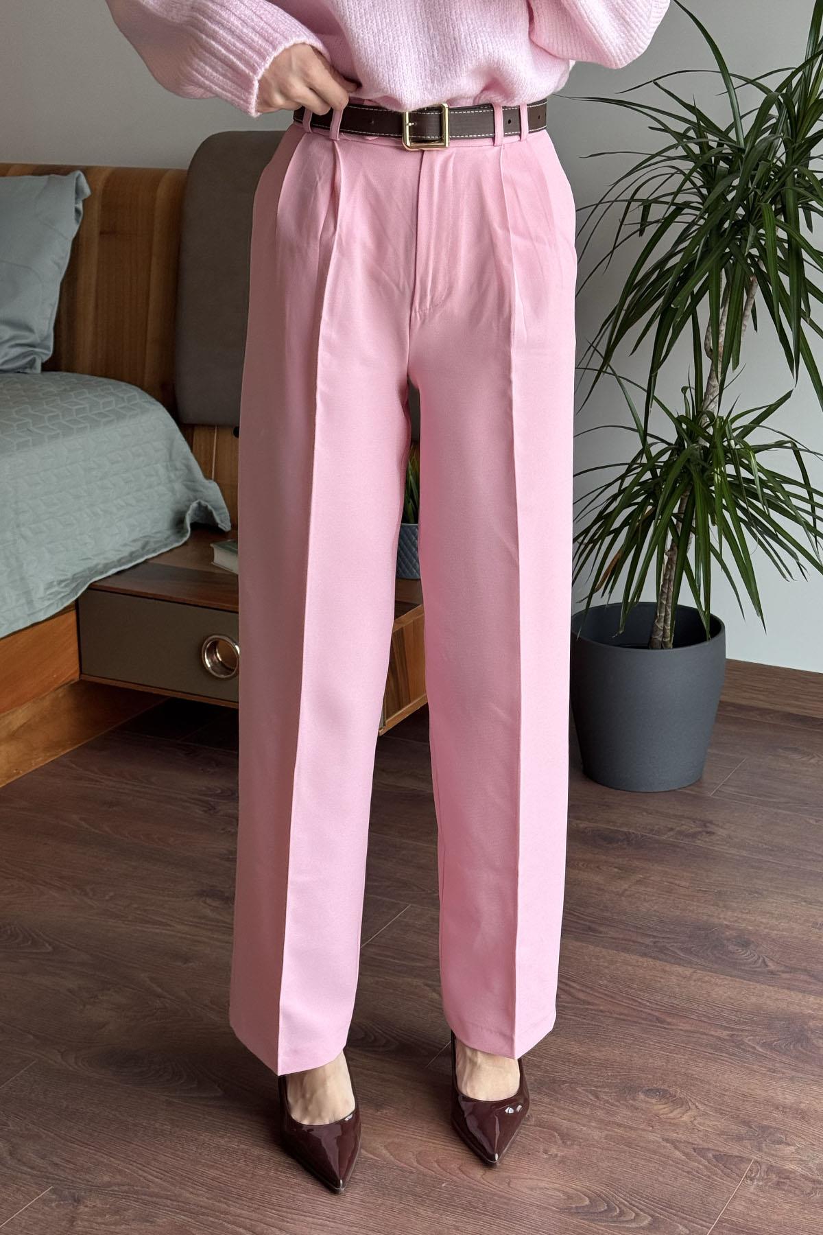 Pembe Kumaş Palazzo Pantolon