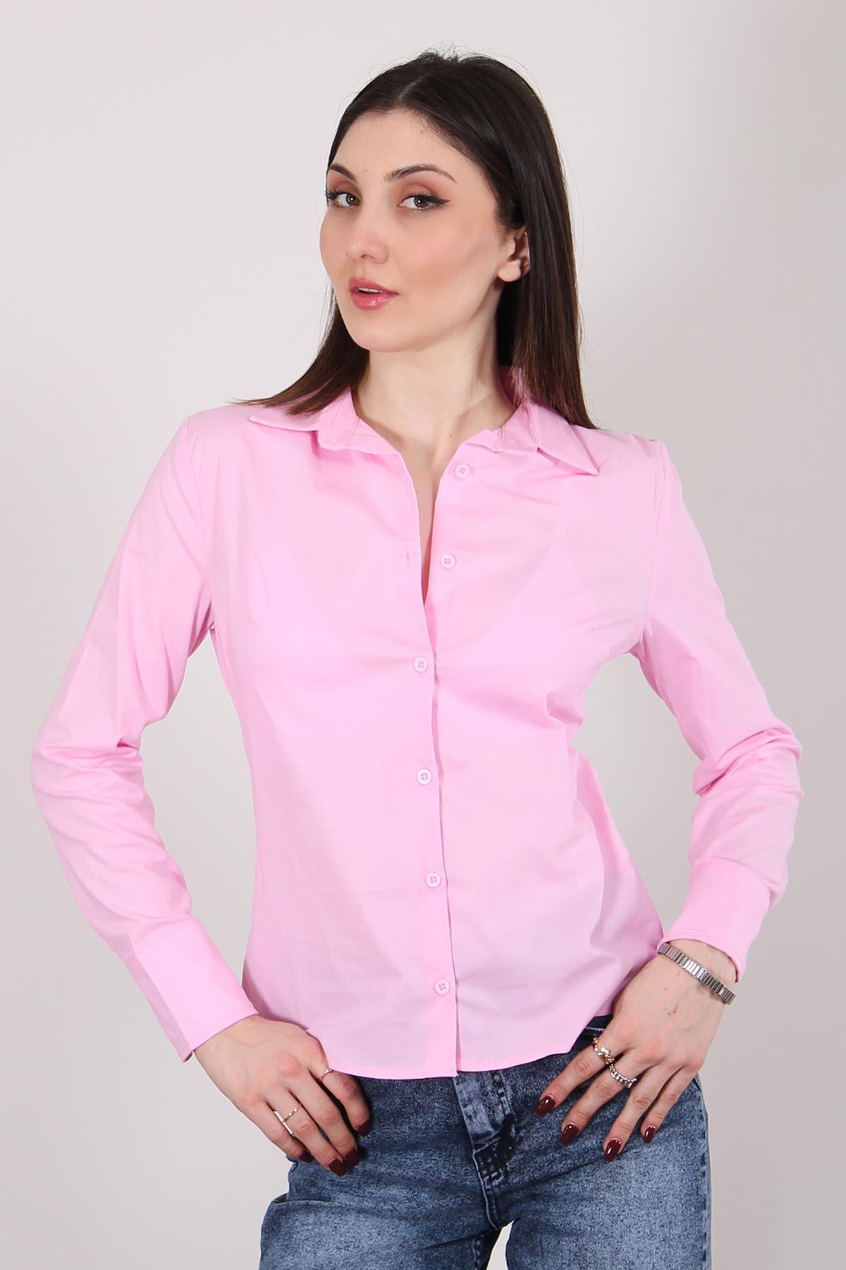 Pembe Poplin Gömlek