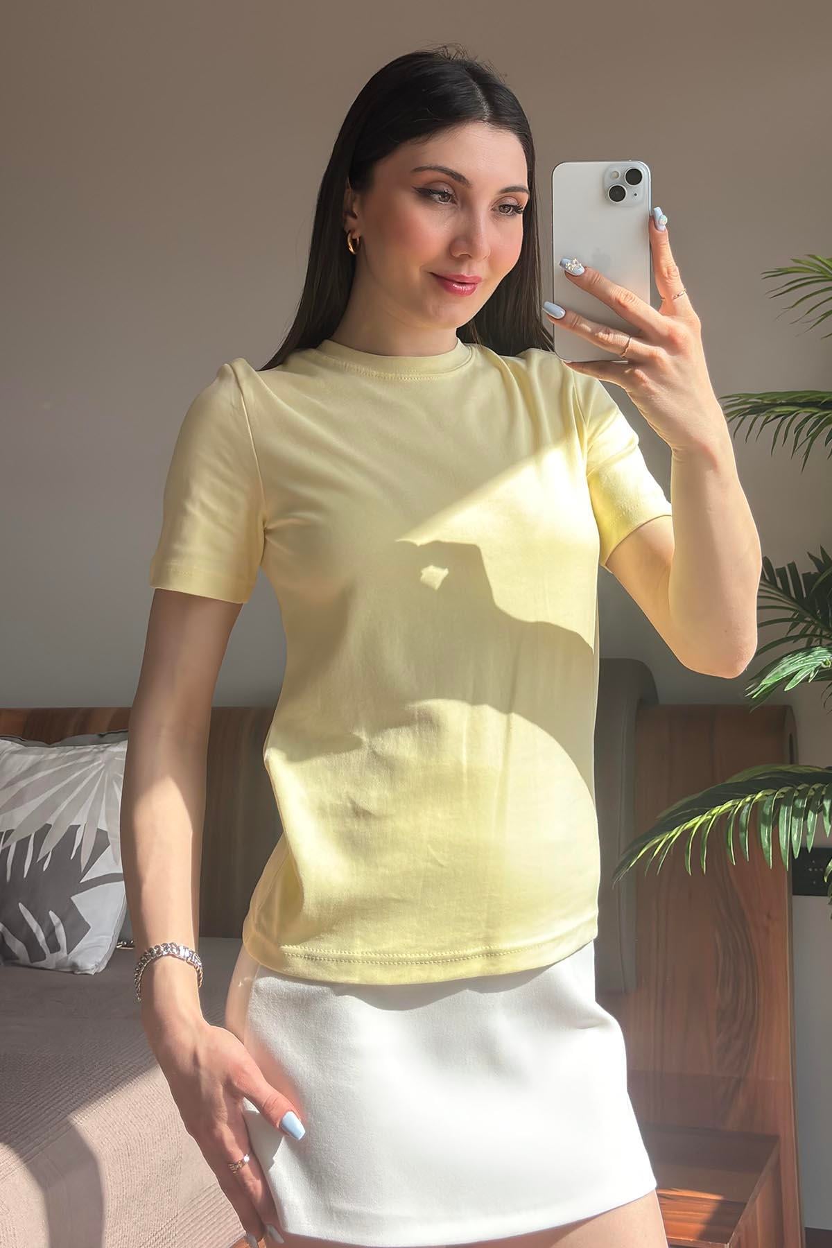 Sarı Massi Kısakollu T Shirt