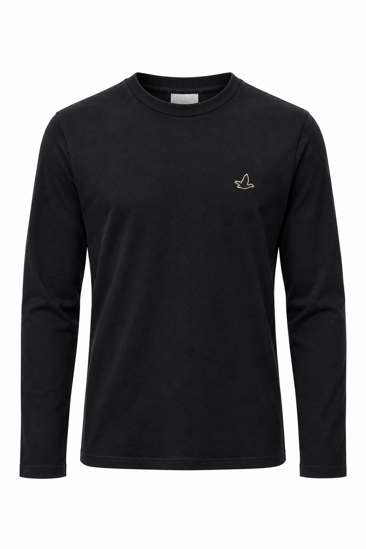 Siyah BYM Gold Kuş Logolu Uzunkollu Shirt