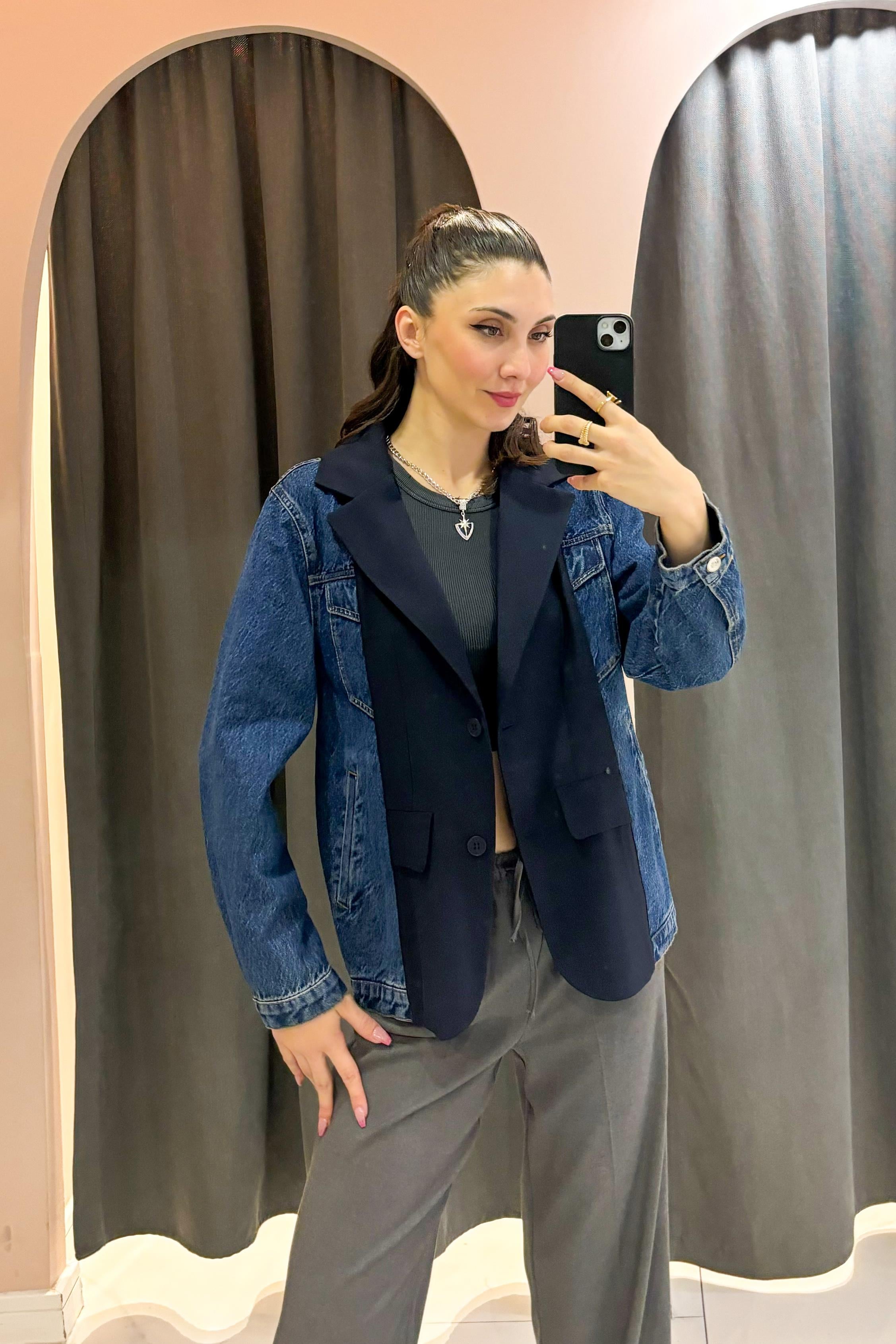 Siyah Kumaş Match Ceket