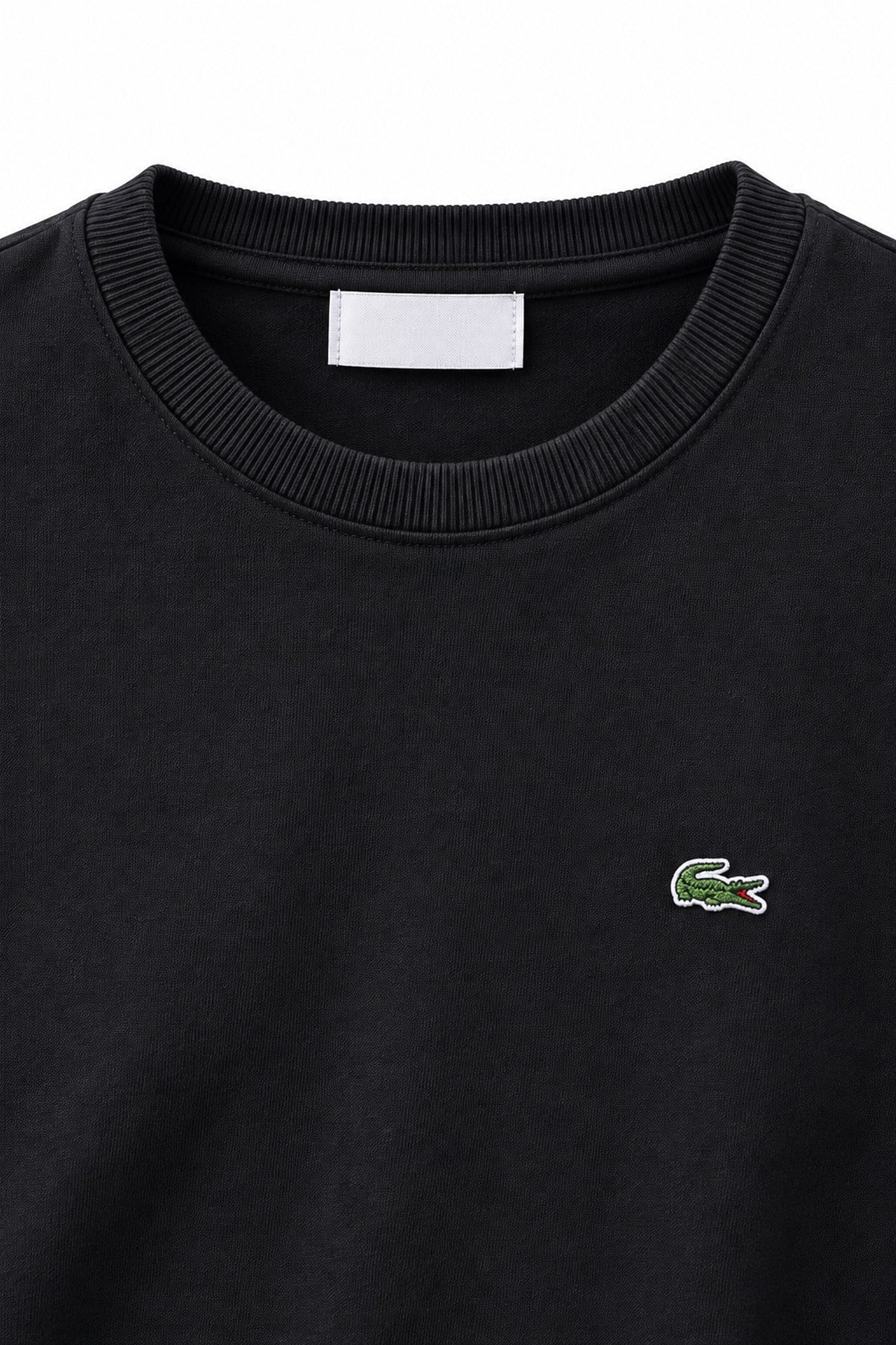 Siyah LCS Yakası Ribanalı İnterlok Uzunkollu Shirt