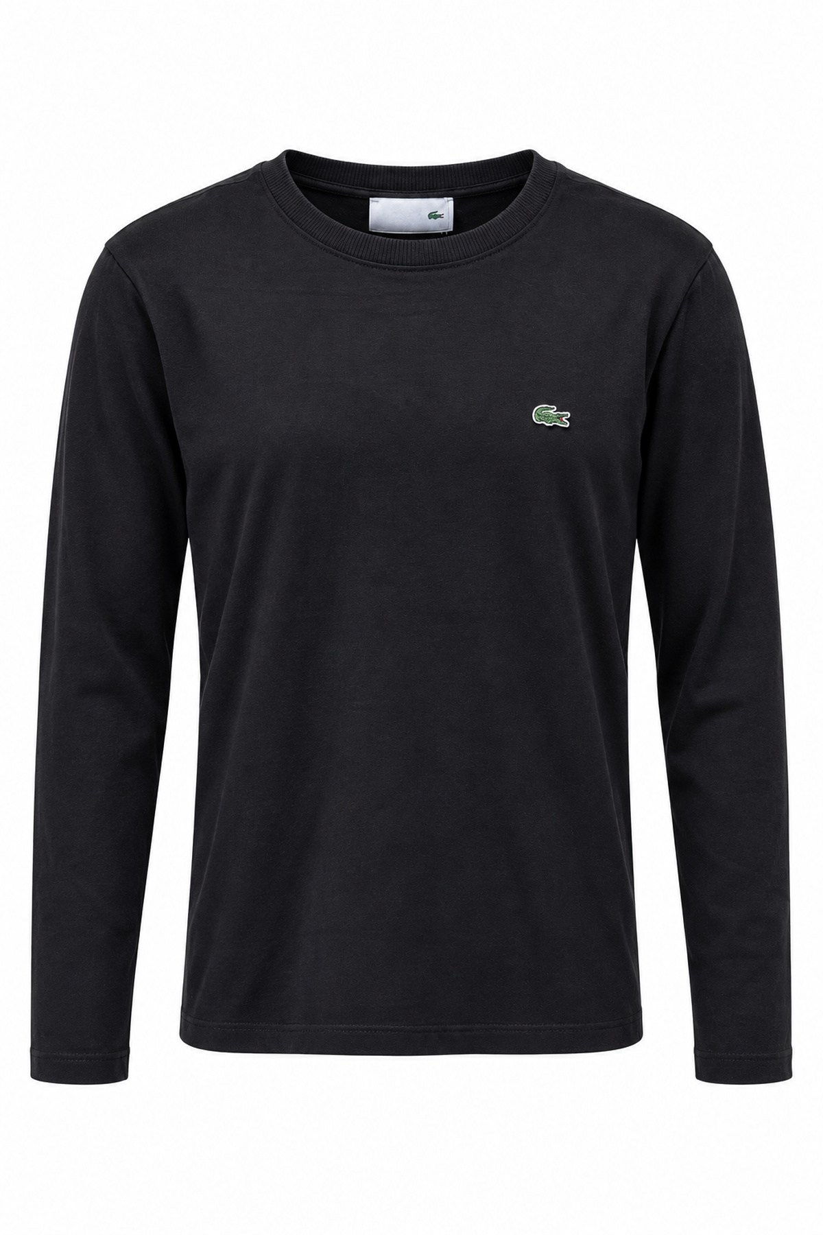 Siyah LCS Yakası Ribanalı İnterlok Uzunkollu Shirt