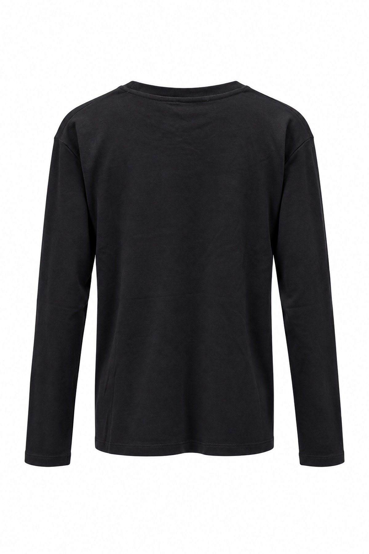 Siyah LCS Yakası Ribanalı İnterlok Uzunkollu Shirt