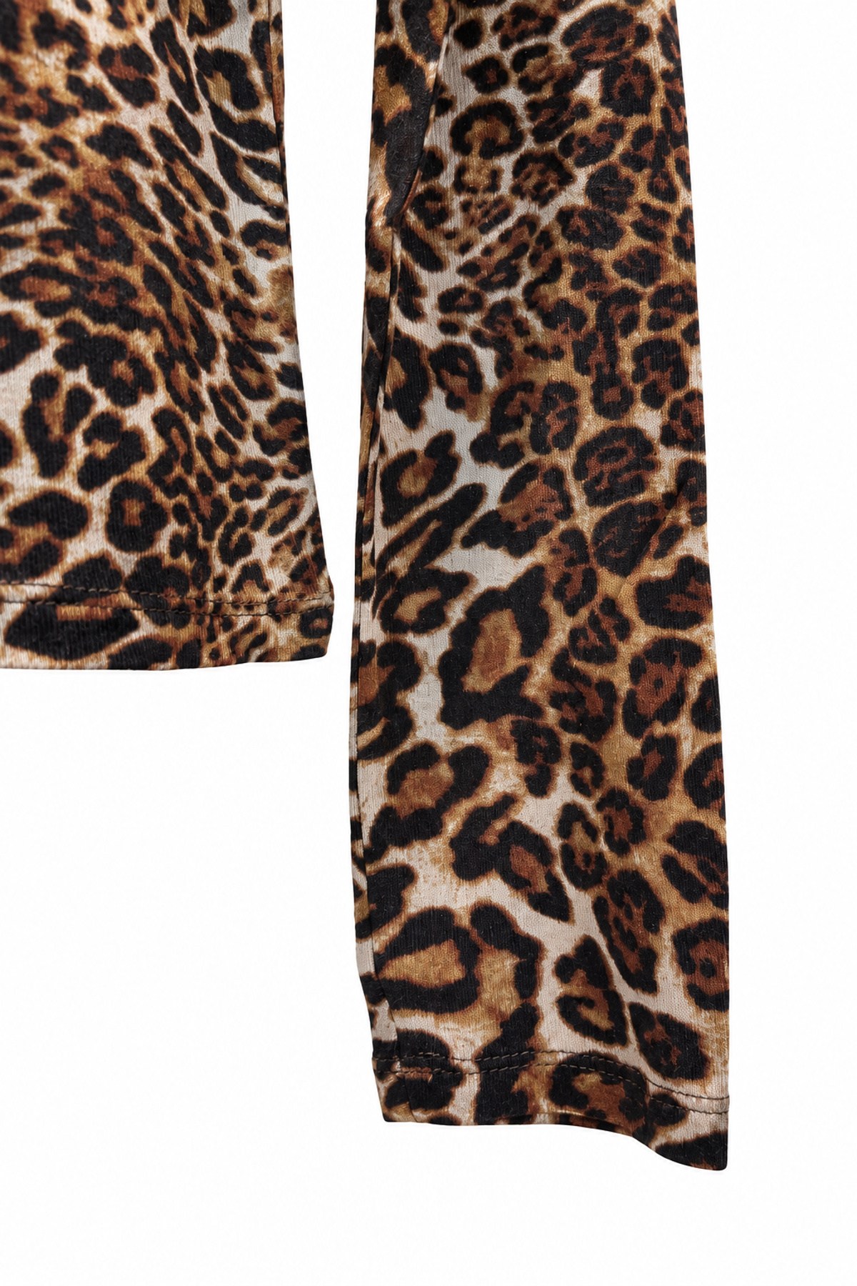 Siyah Leopar Desenli Bluz