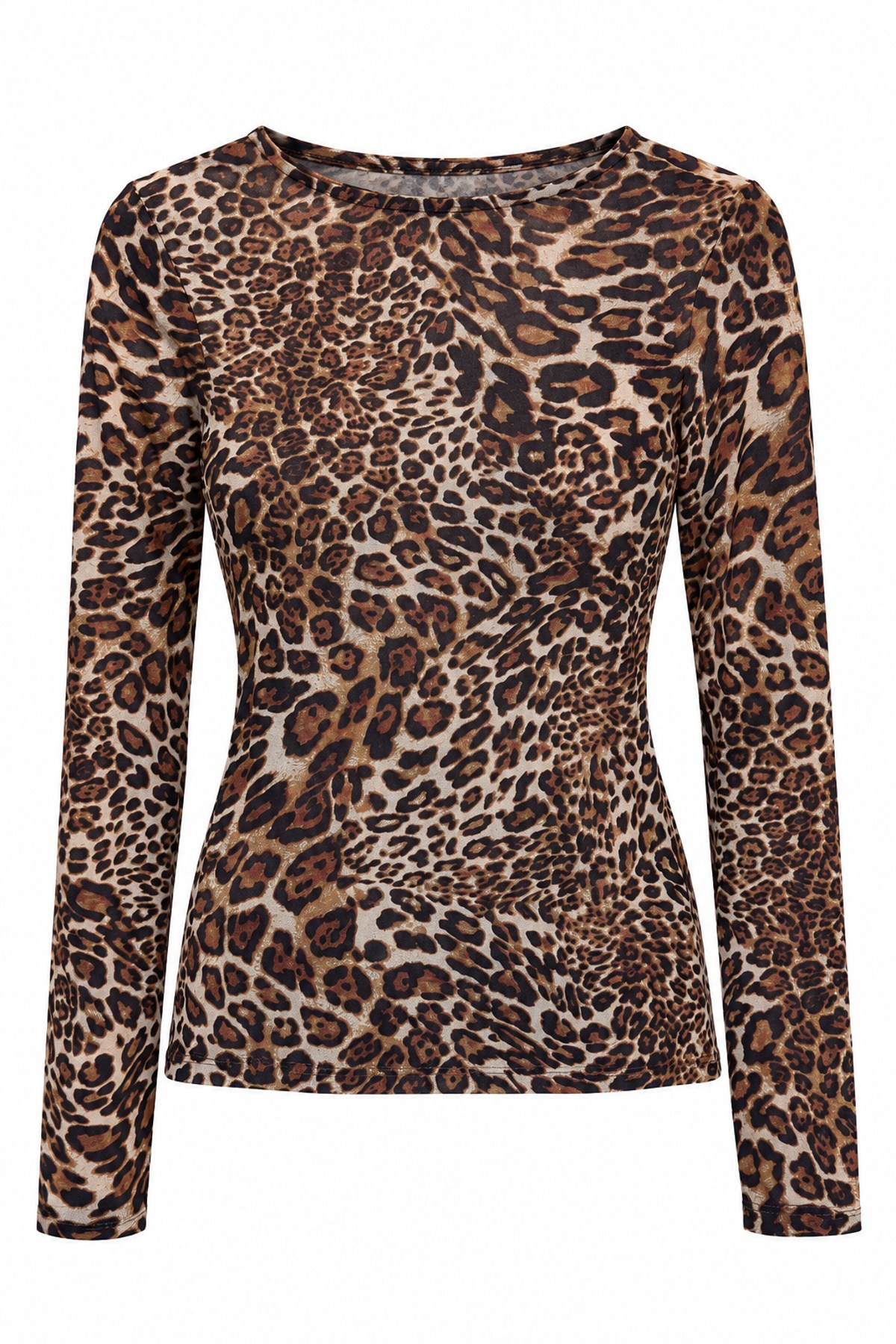 Siyah Leopar Desenli Bluz