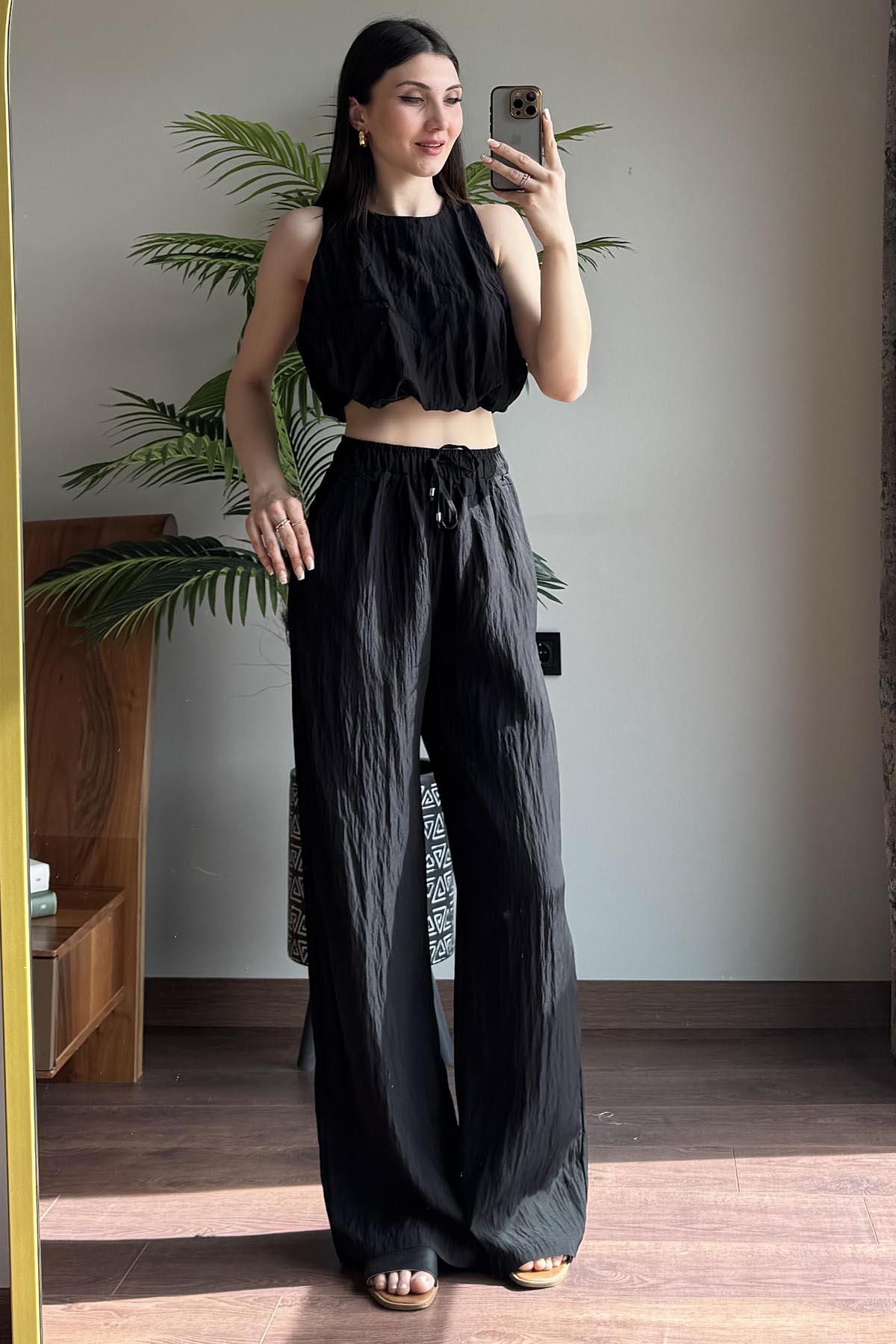 Siyah Pantolon Bluz Takım
