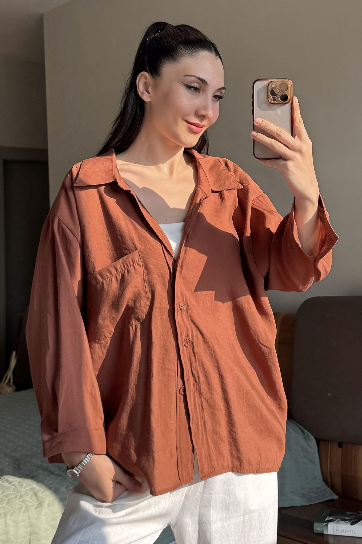 TARÇIN Düşük Omuzlu Oversize Gömlek