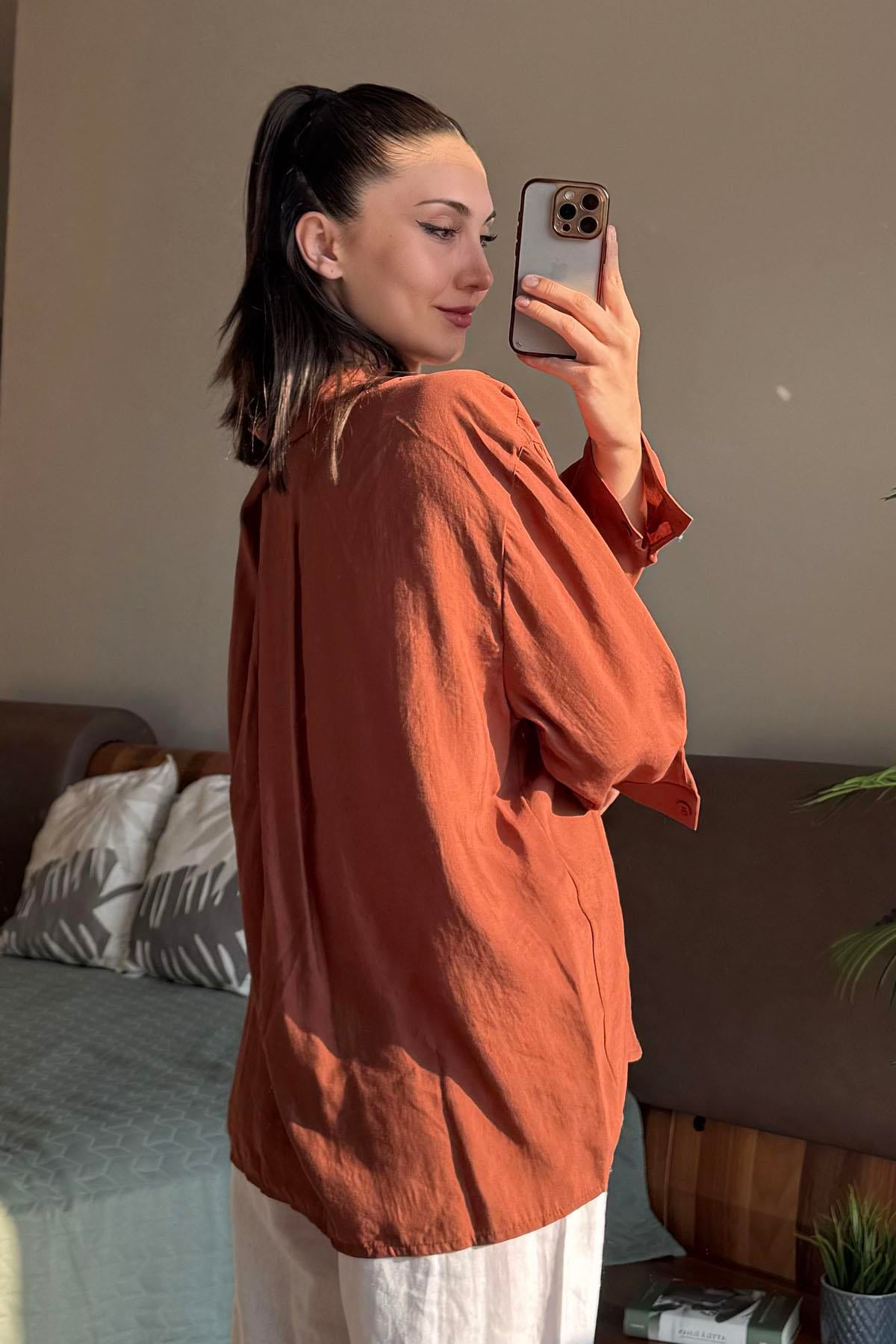 TARÇIN Düşük Omuzlu Oversize Gömlek