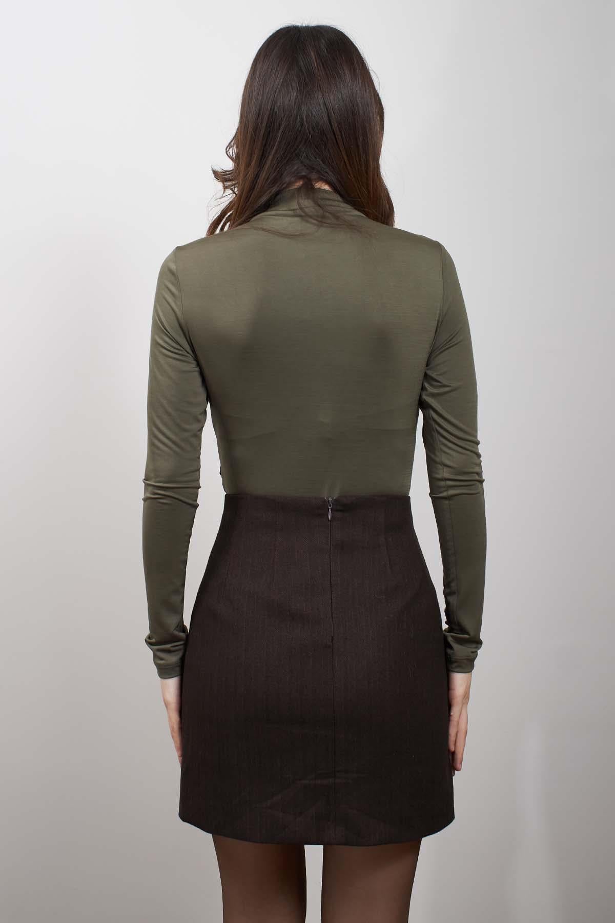 Yeşil Yan Büzgü Detaylı Bodysuit